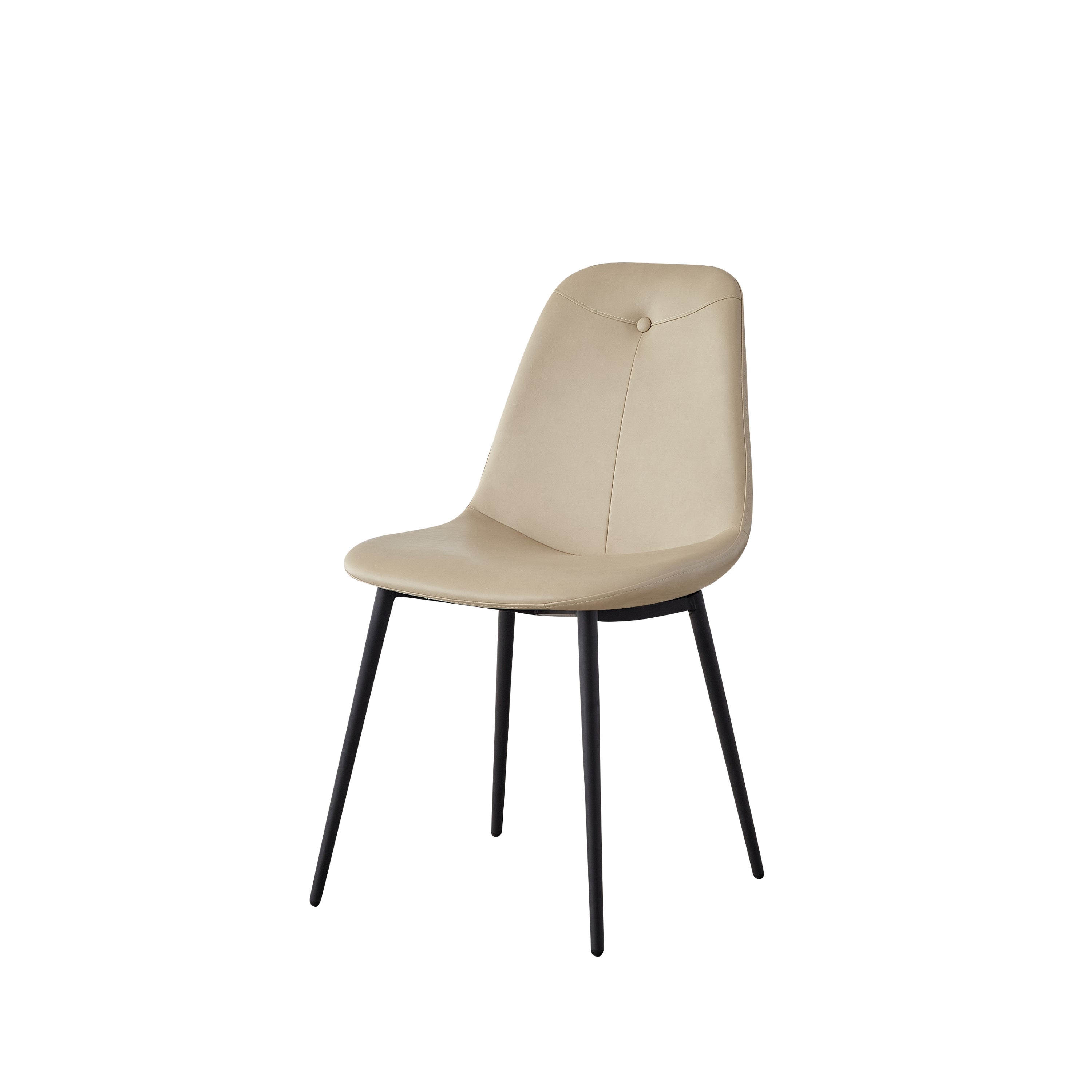 Mid Century Modern Dining Chairs Set of 2 - High Back PU Faux Leather Upholstered Kitchen & Dining Room Chairs with Metal Legs - Comfortable Large Padded Accent Chairs for Home, Restaurant or Cafe