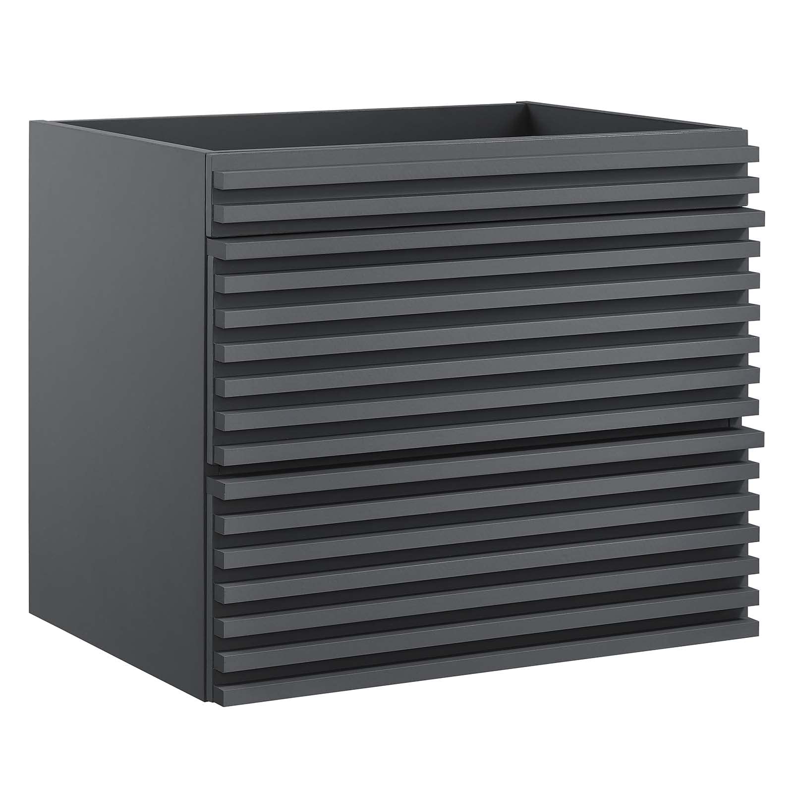 Modway Render 24 Inch Wall Mount Bathroom Vanity Cabinet with Sink - Gray Modern Floating Bathroom Storage for Small Spaces, Apartments & Powder Rooms
