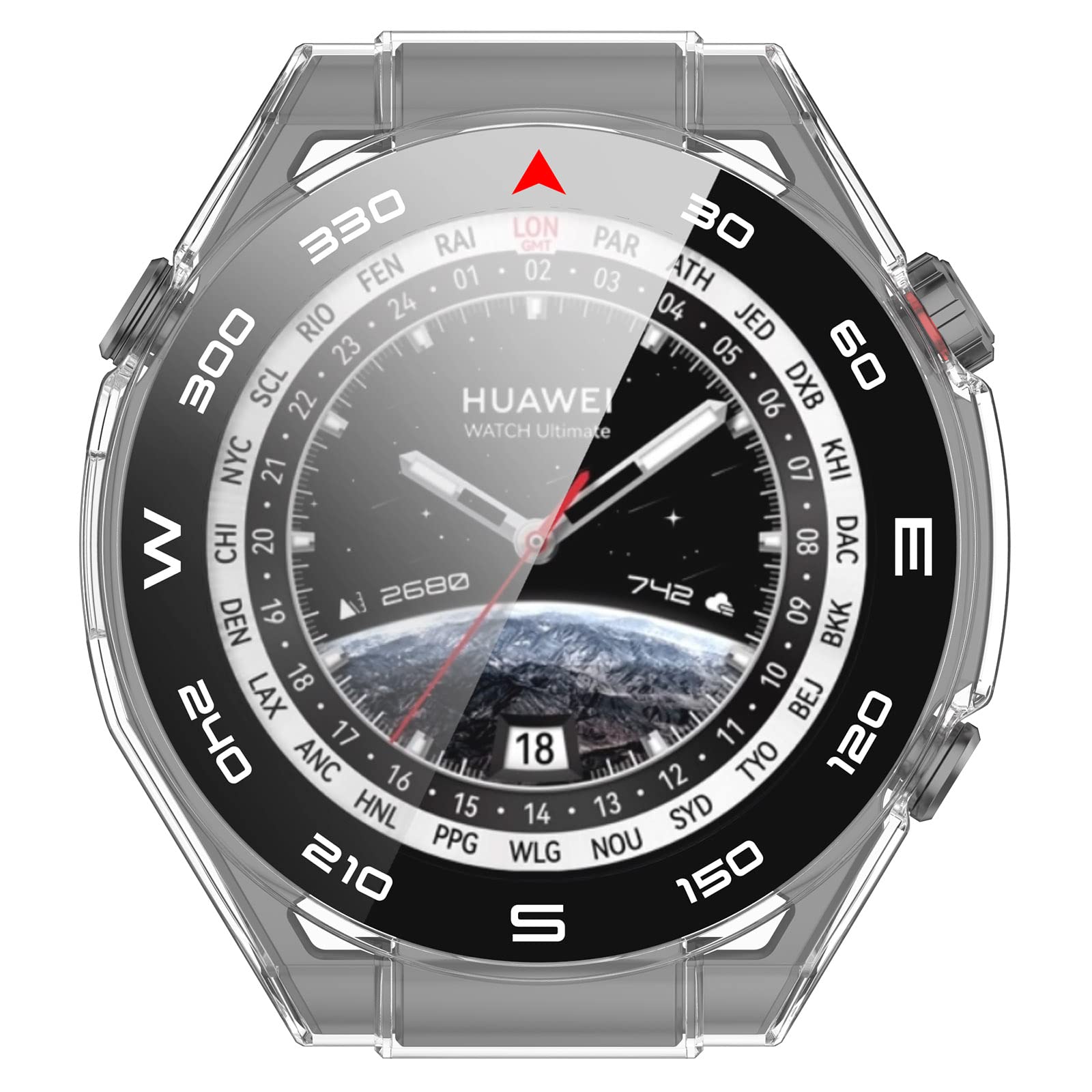 Huawei Watch Ultimate Screen Protector - 3 Pack Tempered Glass with Full Coverage Bumper Case, Anti-Scratch & Bubble-Free for Smart Watch Protection | Perfect for Workouts, Swimming & Outdoor Activities