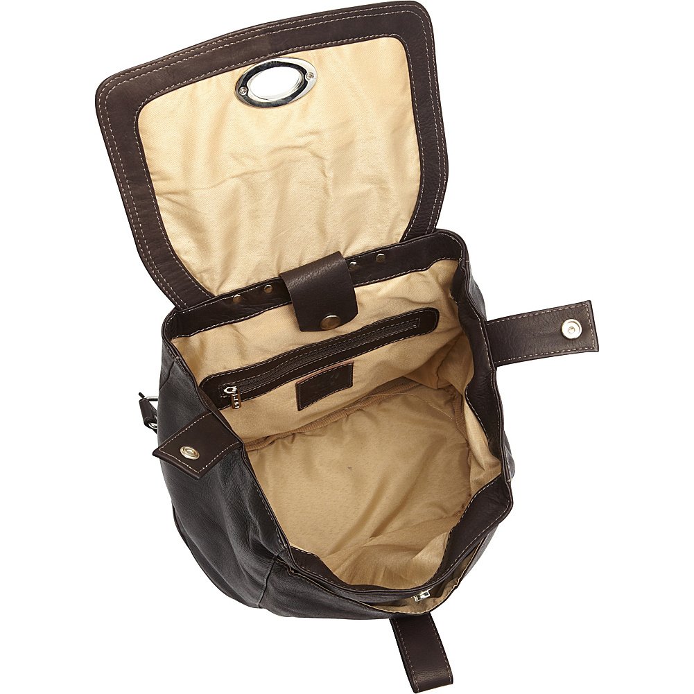 Stylish Large Oval Loop Backpack in Chocolate Brown - Perfect for Travel, School & Everyday Use
