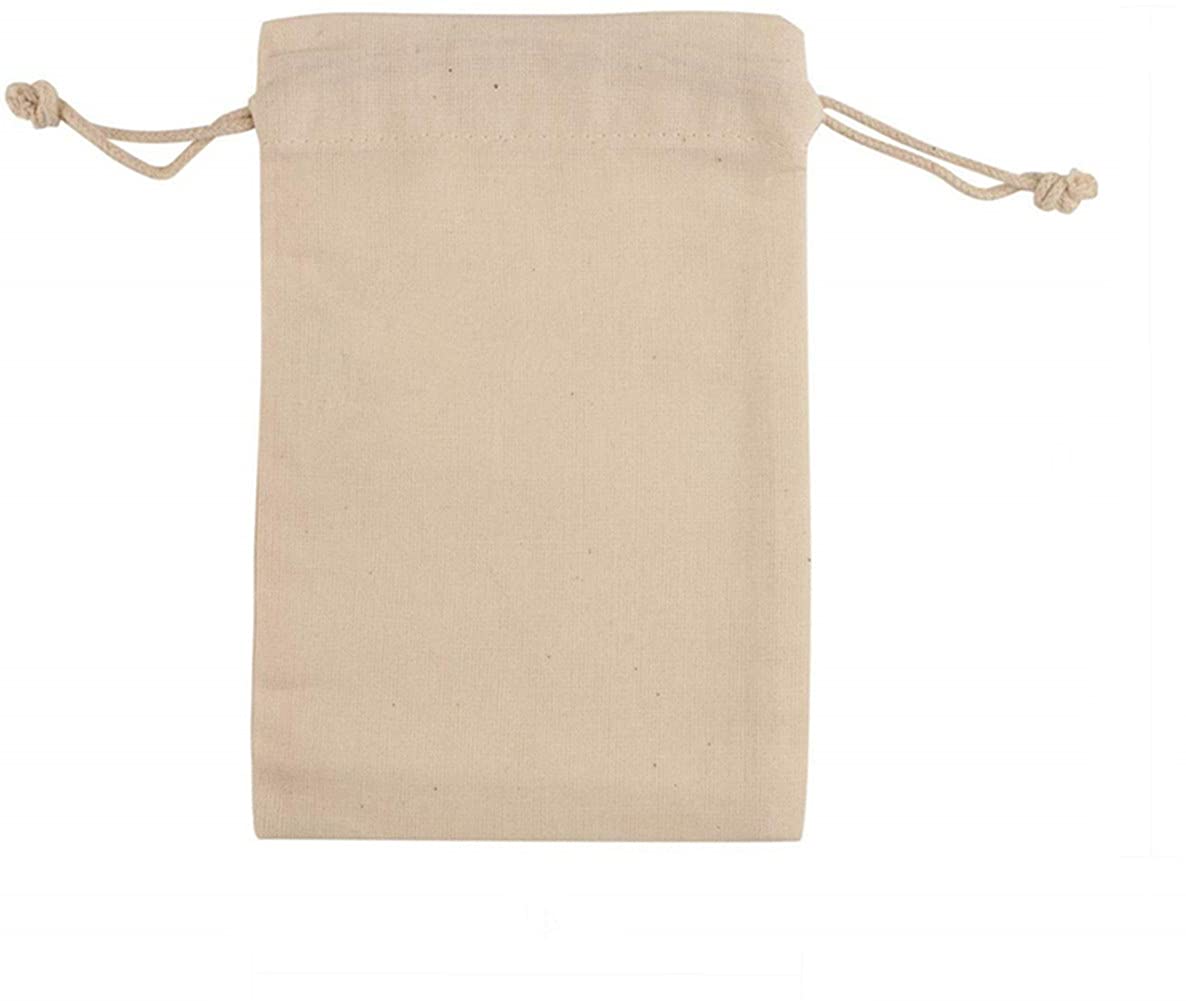 Premium 50-Pack Cotton Muslin Drawstring Bags for Wedding Favors, Party Gifts & DIY Crafts - 3.5x4.75 Inch Natural Fabric Pouches - Perfect for Baby Showers, Bridal Events, Jewelry Packaging & Handmade Soap Wrapping
