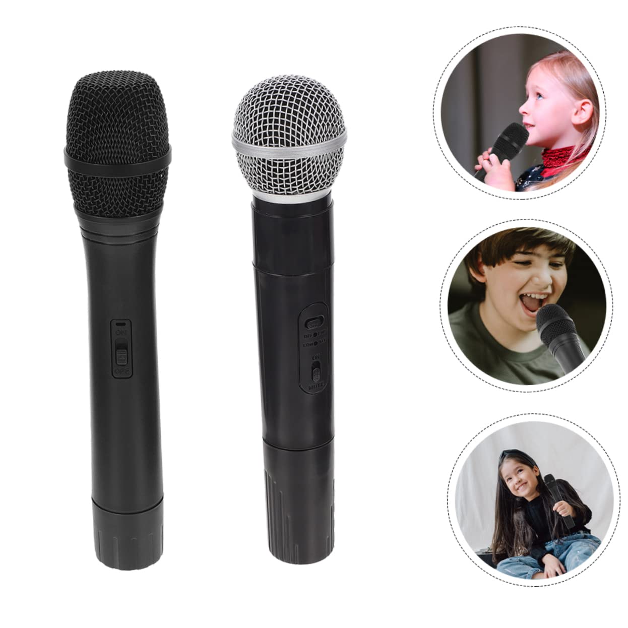 VICASKY 2 Pack Kids Toy Microphone - Fake Plastic Microphone Props for Children's Party, Gaming & Role Play - Fun Pretend Play Accessories for Singing & Performance