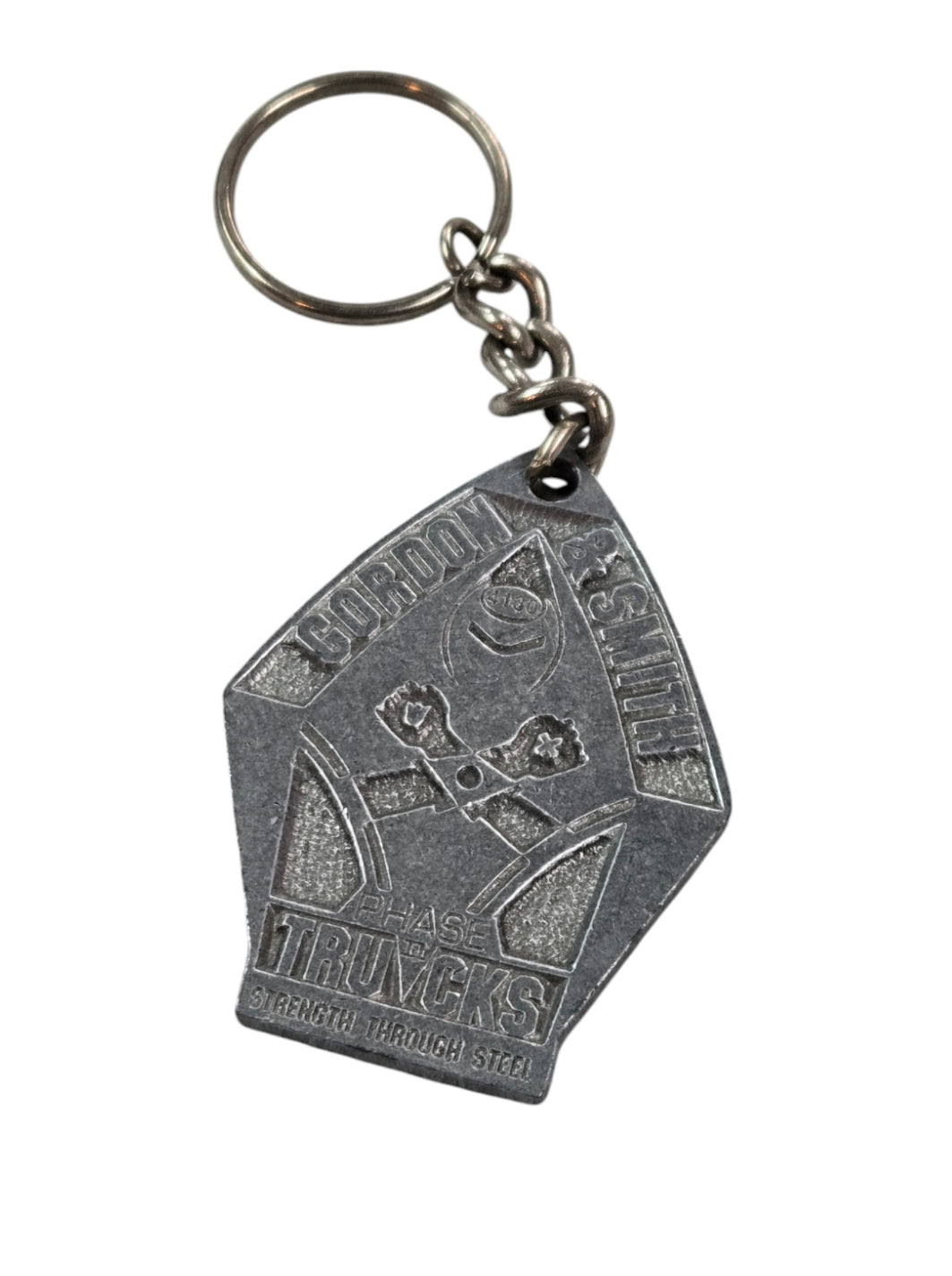 Vintage 80s G&S Phase II Trucks Keychain - Silver Metal Collectible - Perfect for Skateboard Enthusiasts & Retro Gift Ideas