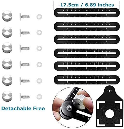 Universal Ceramic Tile Hole Locator - 6-Fold Stainless Steel Multifunctional Masonry Tile Ruler Tool (2 Pack) - Perfect for DIY Home Renovation & Professional Tile Installation