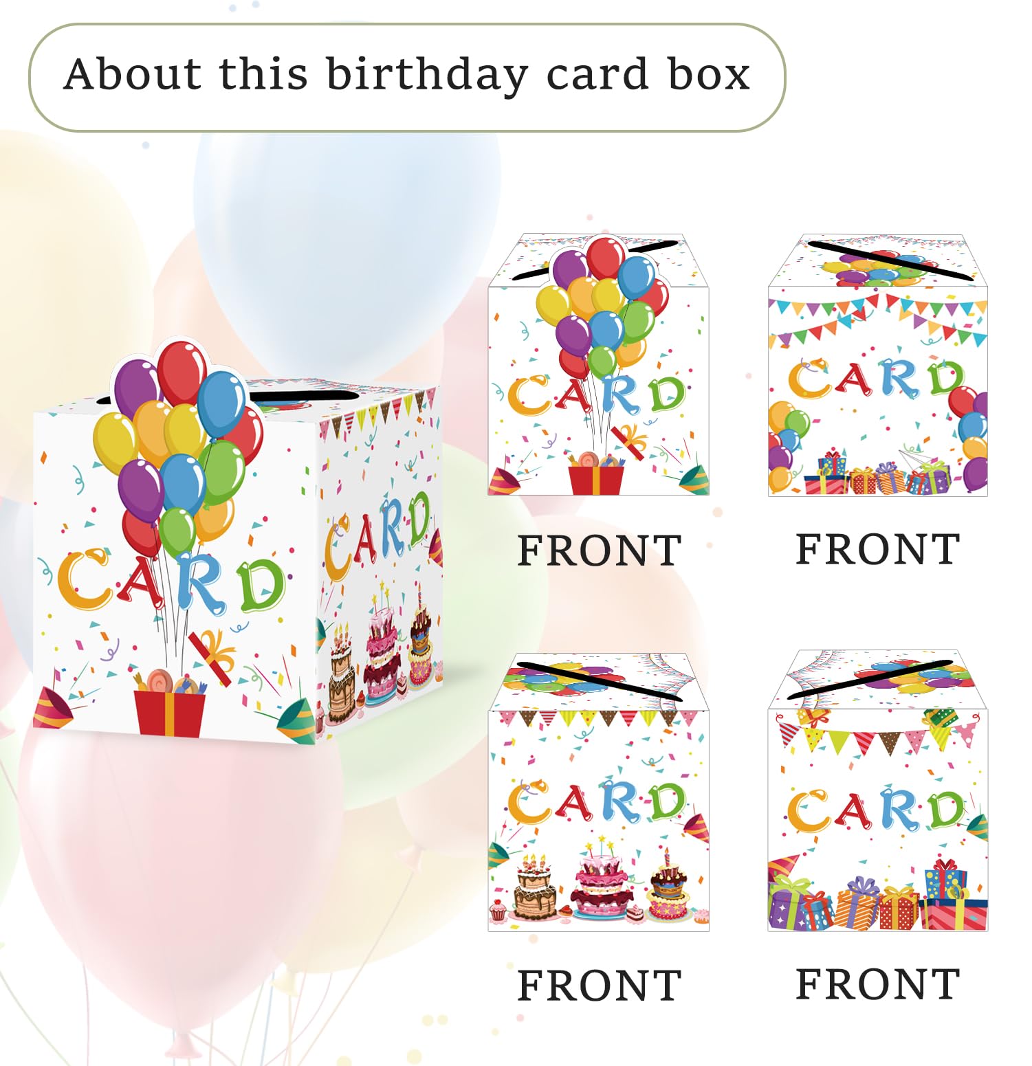 SIETDESEO Money Gift Card Holder Box - Birthday, Baby Shower Party Supplies | Elegant Cardboard Storage for Cash & Gift Cards | Perfect for Celebrations & Special Occasions