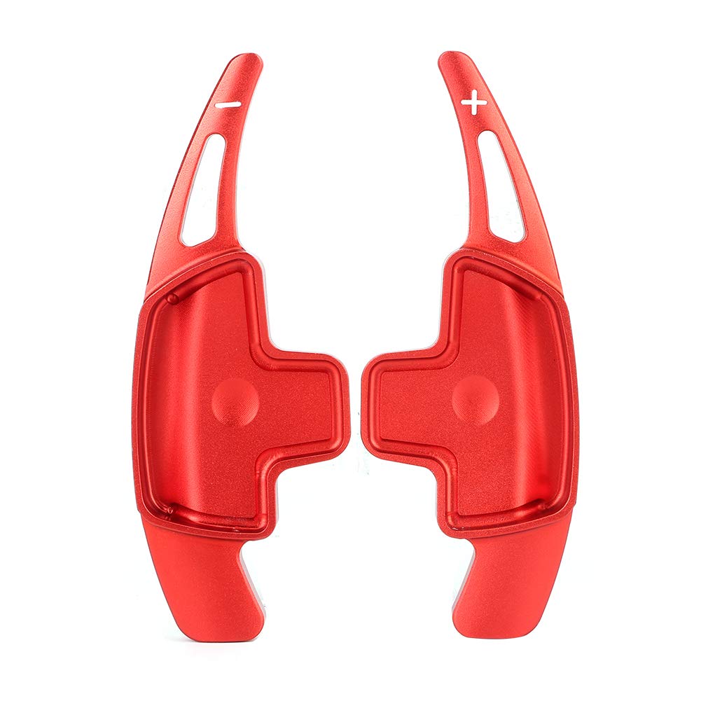 KIMISS Red Steering Wheel Paddle Shift Extension - Compatible with Mercedes-Benz CLA CLS GLA - Aluminum Alloy Gear Shifter Trim for Enhanced Driving Performance - Perfect for Racing & Sporty Interior Decoration