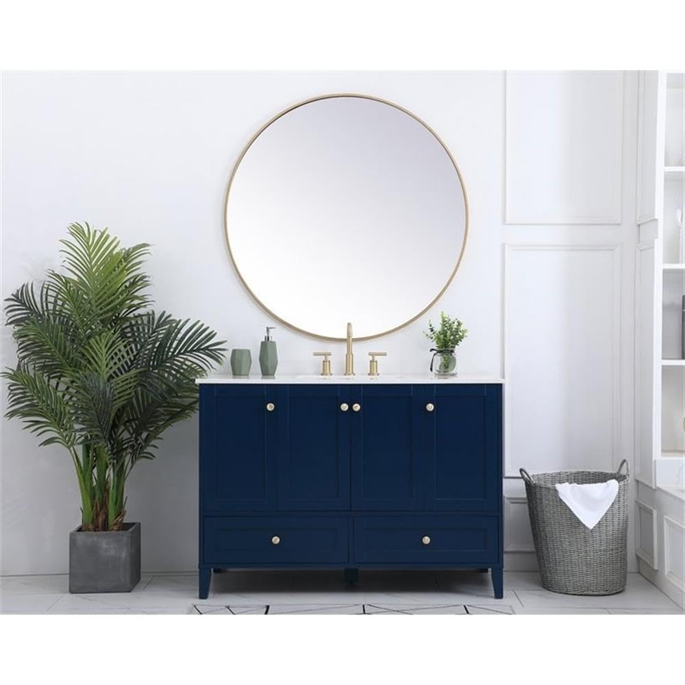 48 Inch Single Bathroom Vanity Cabinet with Sink - Elegant Blue Modern Bathroom Storage for Small Spaces | Perfect for Master Bath, Guest Bath & Apartment Renovations
