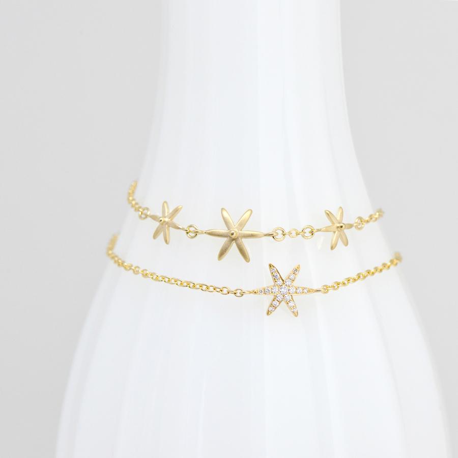 Diamond Pave Star Bracelet for Women - 14K Gold Plated Elegant Star Charm Bracelet | Perfect for Gifts, Parties, and Special Occasions