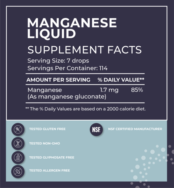 Liquid Mineral Manganese Supplement - High Absorption Manganese Drops for Immune Support & Bone Health | Vegan, Gluten-Free | Ideal for Athletes & Wellness Enthusiasts