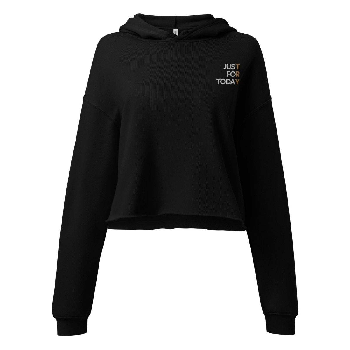 Just for Today Embroidered Women's Crop Hoodie | Trendy Streetwear Pullover | Perfect for Casual Outfits, Gym Wear & Instagram Fashion
