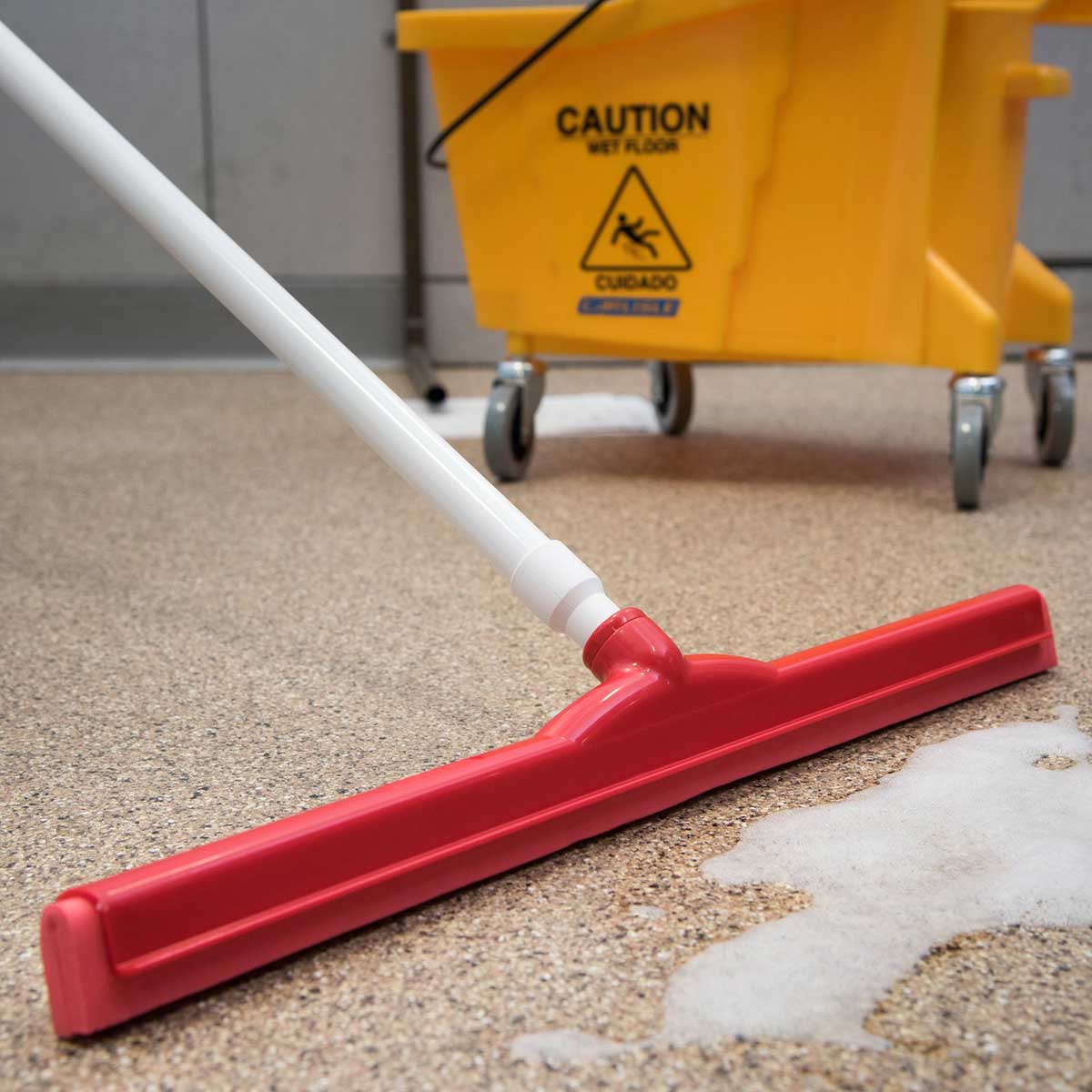 Carlisle 4156805 Sparta Double Foam Squeegee - 24 Inch Heavy Duty Window Cleaning Tool for Glass, Cars & Floors - Red Commercial Grade Squeegee with Ergonomic Handle for Professional Cleaners & Home Use