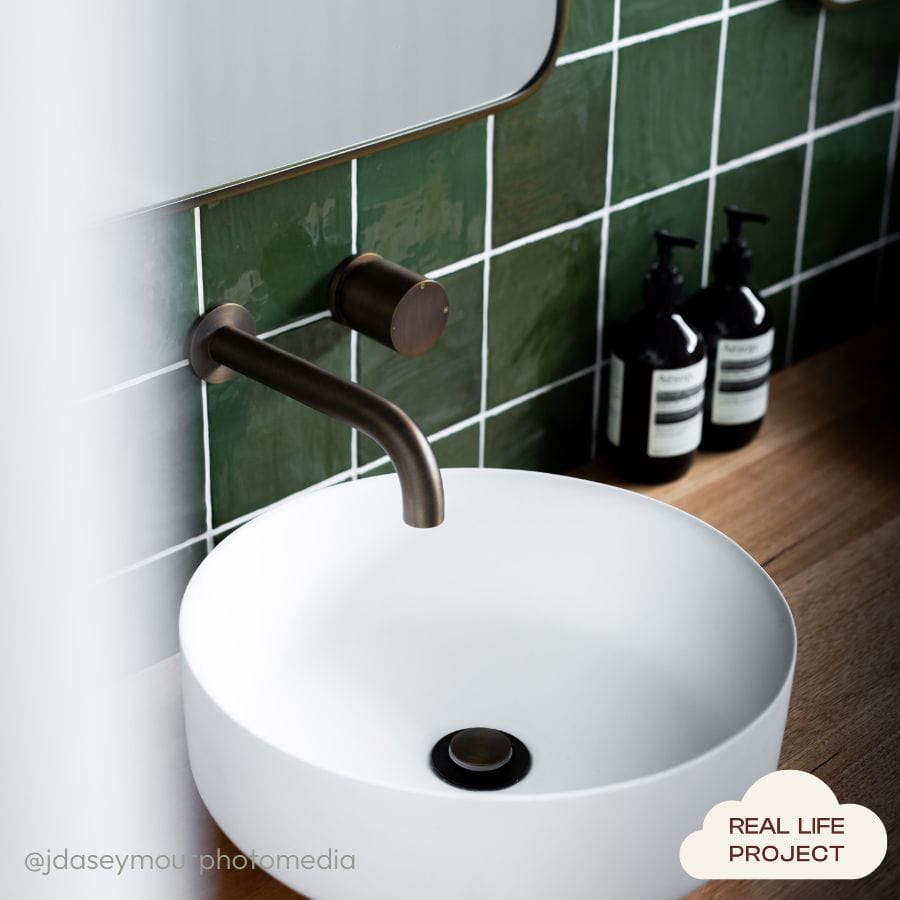 Antique Brass Sydney Wall Spout - Vintage Style Bathroom Faucet for Sink, Basin & Outdoor Garden Use