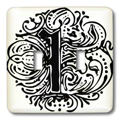 3dRose LLC lsp_14217_2 Fancy Letter I Double Toggle Switch - Decorative Light Switch Cover for Home & Office Decor