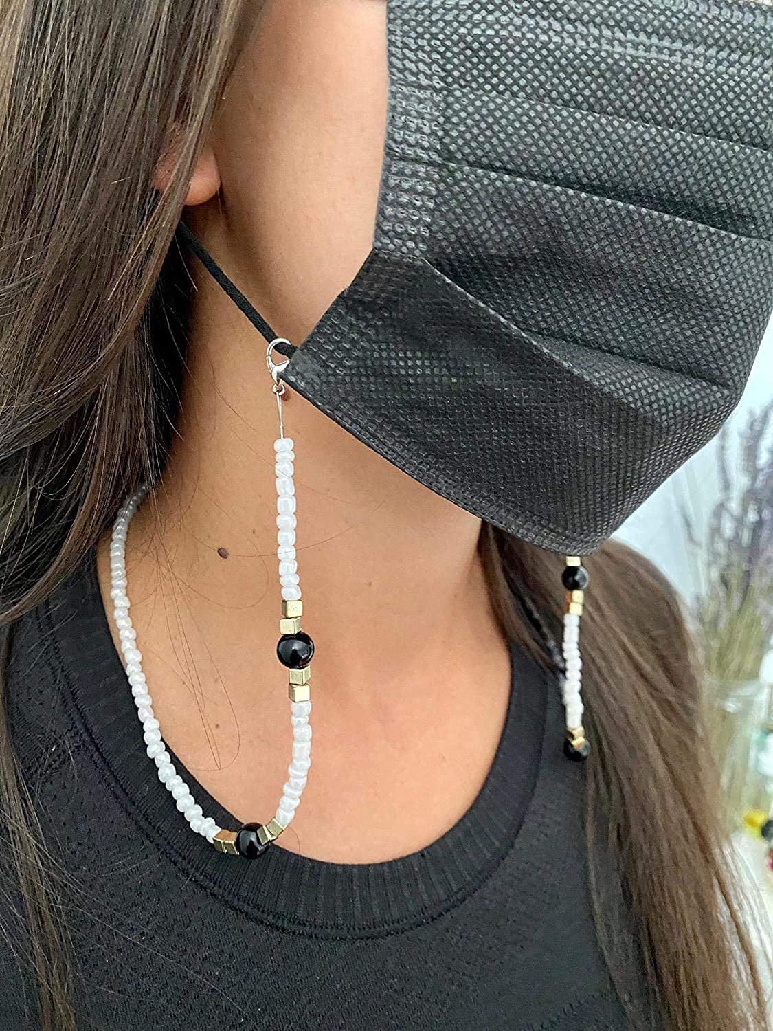 Stylish Beaded Mask Lanyard Set - 23 Inch for Women, Men & Kids - Perfect for Work & Travel