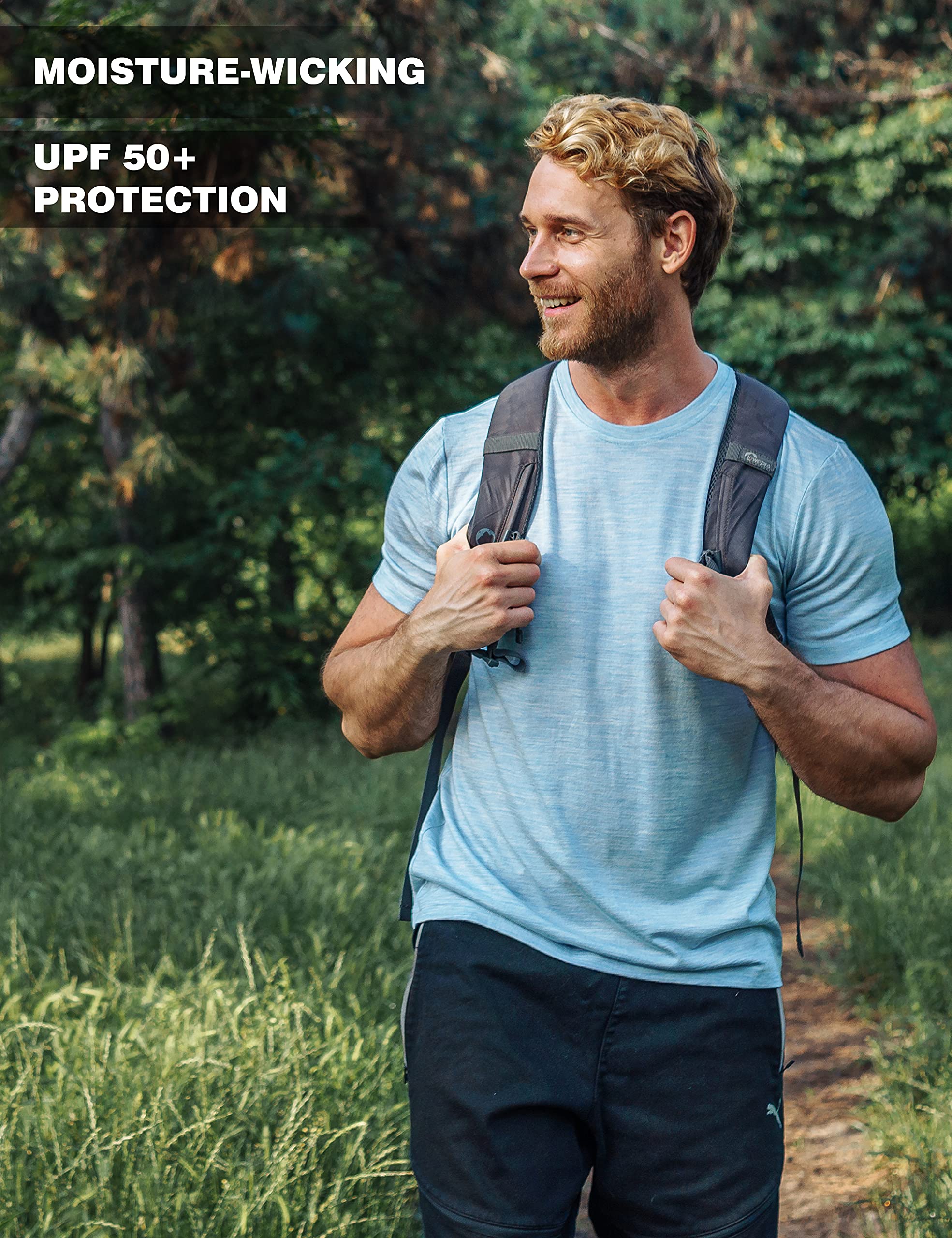 Premium 100% Merino Wool Men's T-Shirt - Breathable Short Sleeve Athletic Shirt & Base Layer for Hiking, Running & Outdoor Activities