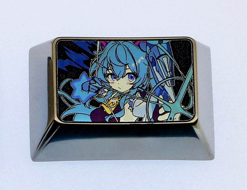 Genshin Impact Ganyu R3 Keycaps - Titanium Alloy Custom Keycaps for Mechanical Keyboards - Perfect for Gaming & Typing Enthusiasts