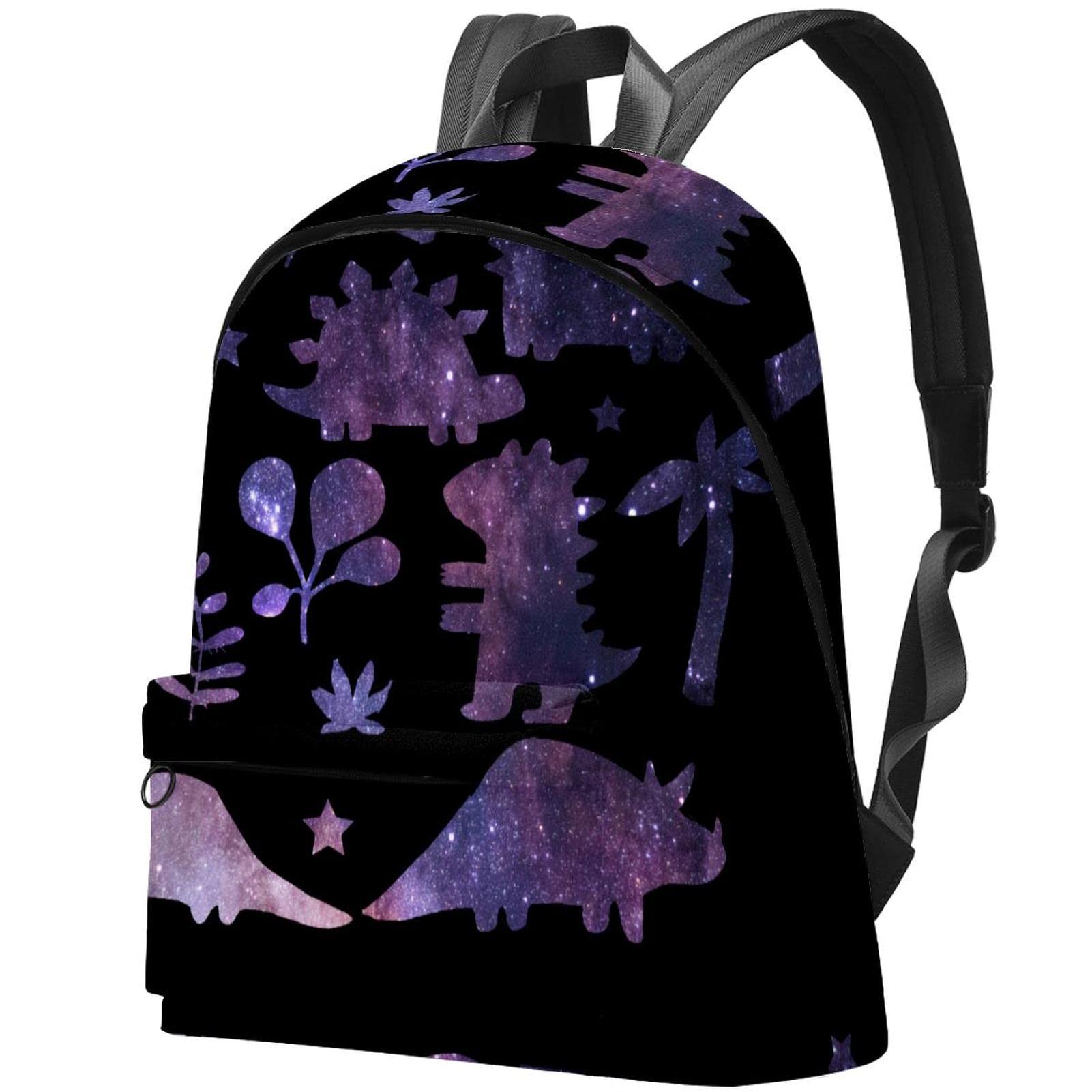 Durable Canvas Backpack for College & Travel - Stylish Dinosaur Space Star Print Backpack for Women & Men | Perfect for School, Work & Outdoor Adventures