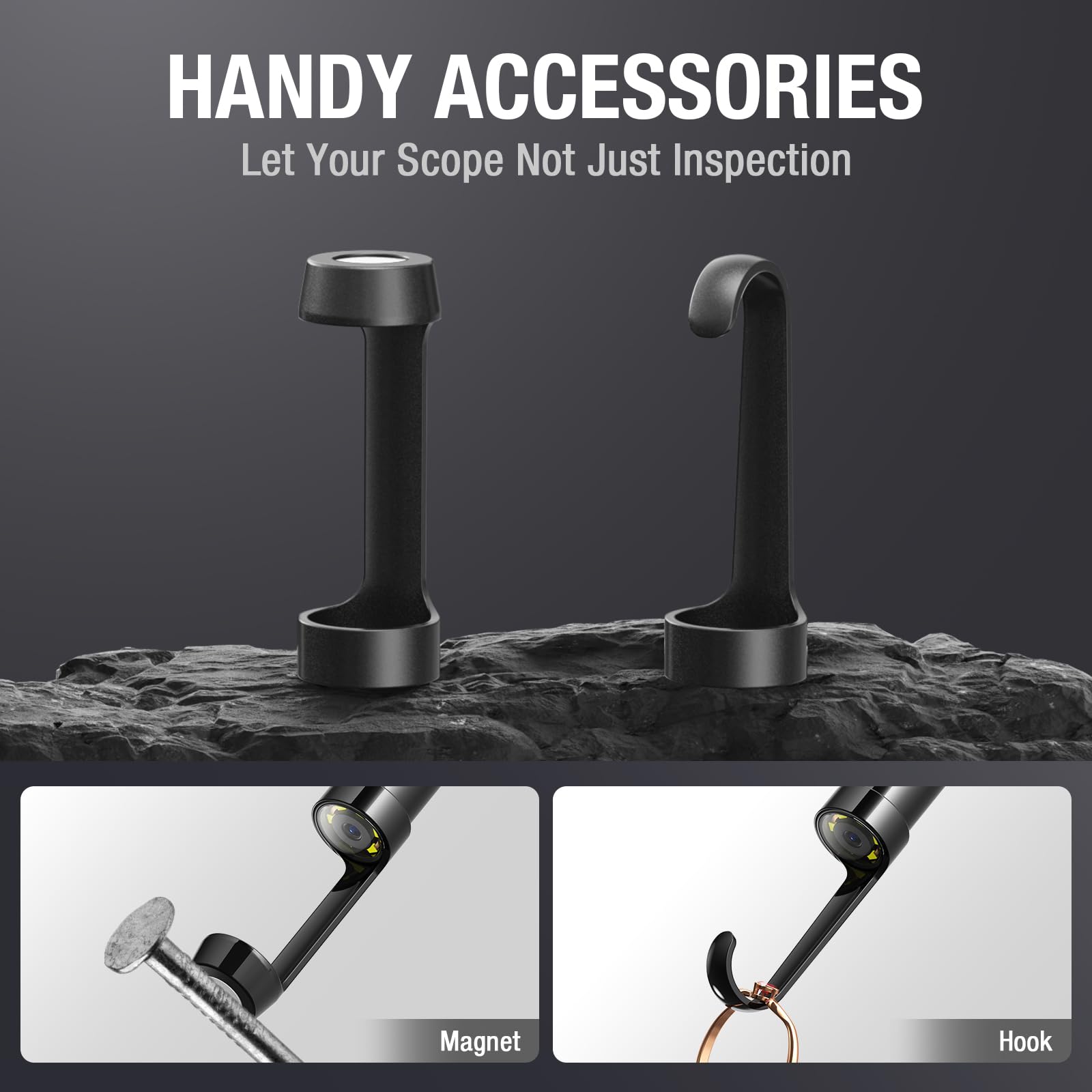 Dual Lens Endoscope Camera with LED Light - Teslong Flexible Borescope Inspection Camera with Monitor for Automotive, HVAC, Plumbing & Wall Inspection | Waterproof Snake Probe Camera with Fiber Optic Scope for Mechanics & Home Use