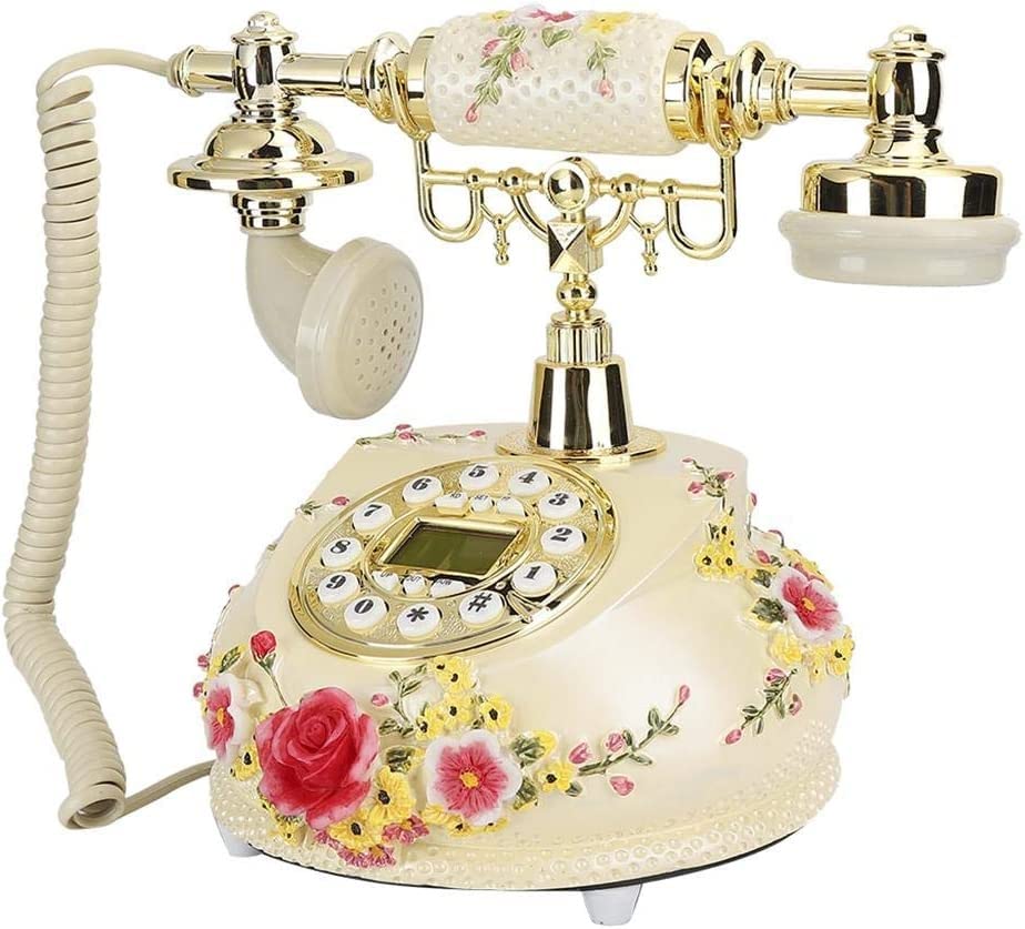 Vintage Retro Rotary Telephone - Classic Antique Landline Desk Phone with Resin Design for Home & Office Decor - Perfect for Nostalgic Gifts, Themed Parties, and Vintage Collectors