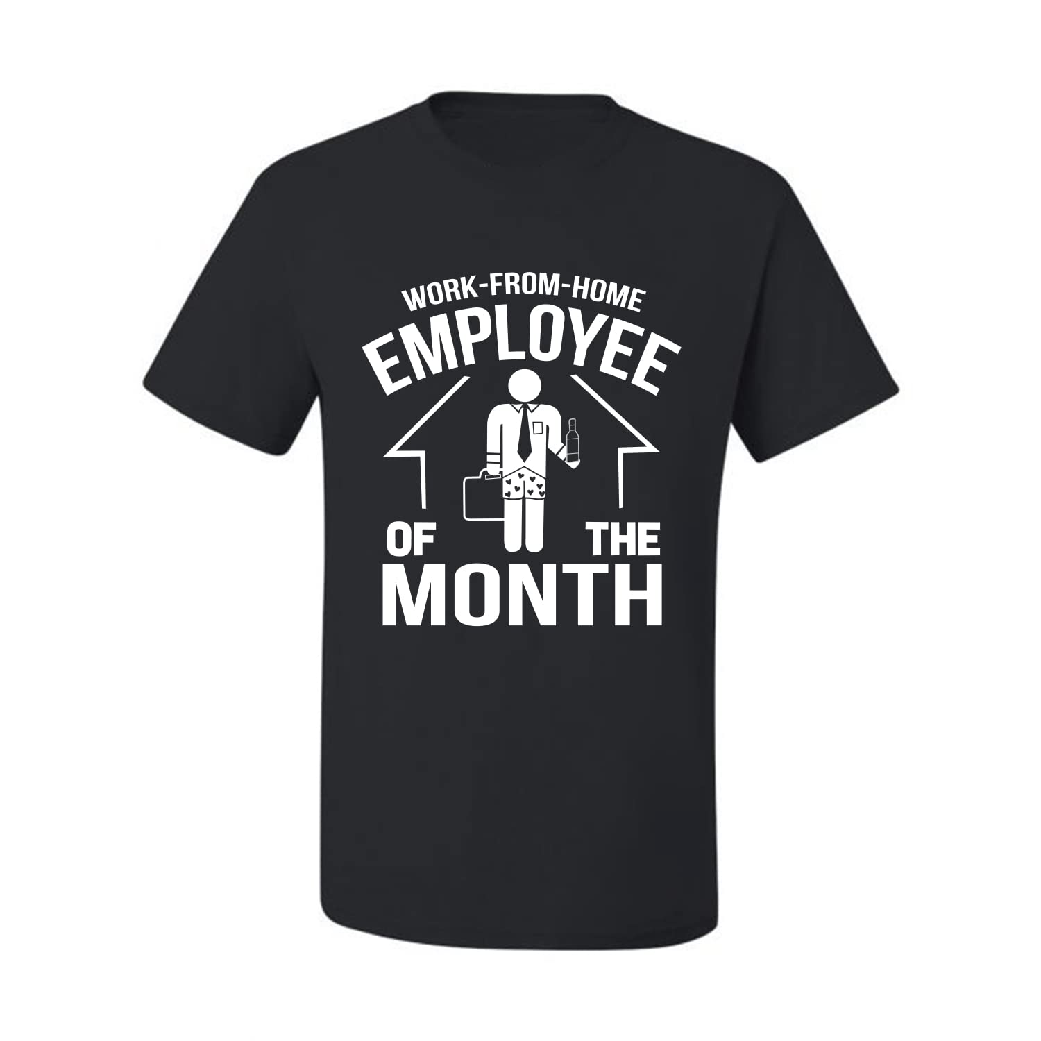 Wild Bobby Work from Home Employee of The Month Graphic T-Shirt for Men - Funny Office Humor Tee for Remote Workers & Casual Wear