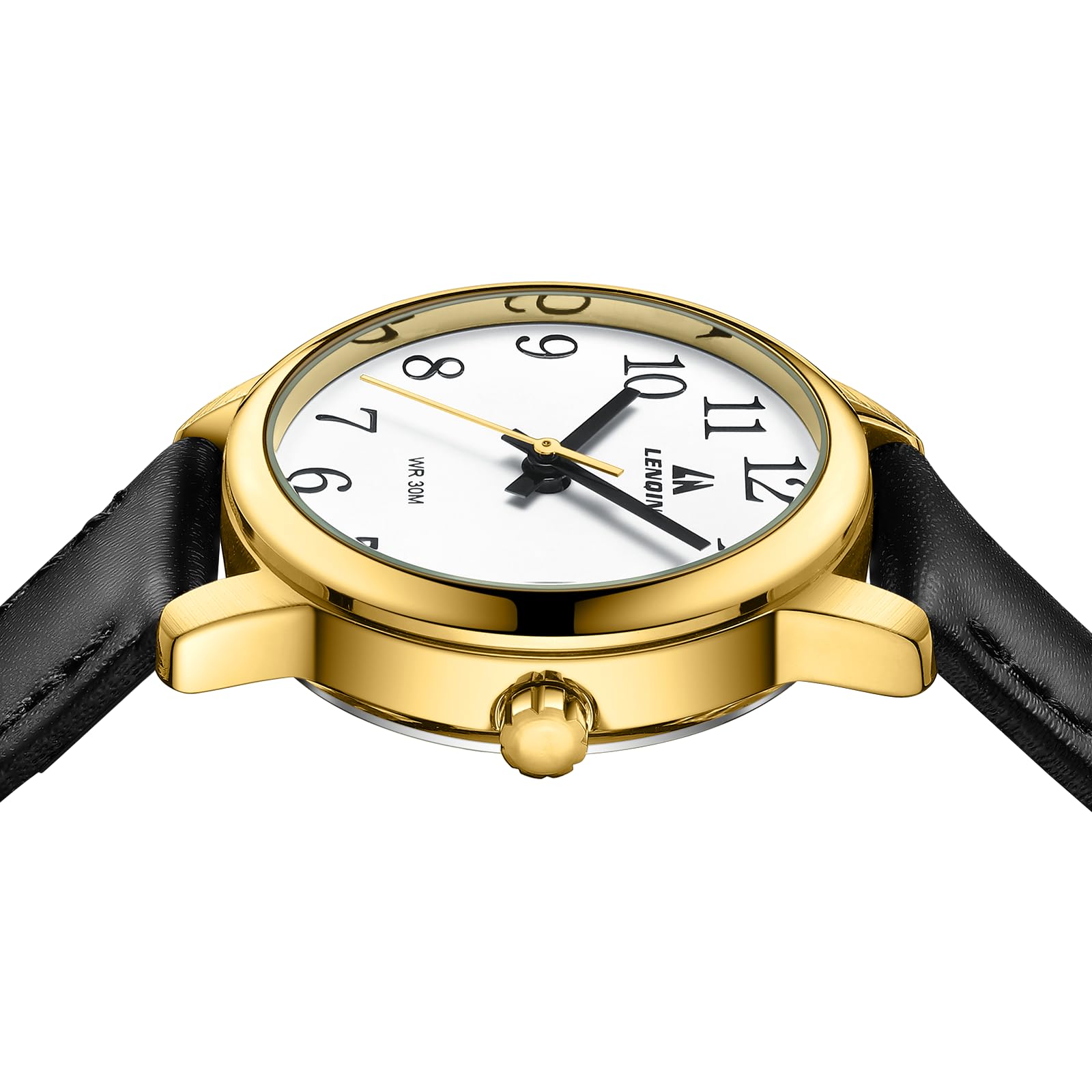 LENQIN Women's Analog Quartz Watch - Waterproof Ladies Wristwatch with Genuine Leather Strap & Luminous Easy-Read Dial | Perfect for Office, Casual Wear & Everyday Use