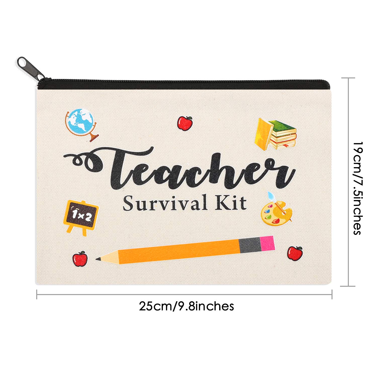 8-Piece Teacher Appreciation Gift Set - Makeup Pouch & Cosmetic Bags for Travel, Toiletry Storage & School Supplies - Perfect for Preschool & High School Teachers (Zipper Closure, Set 2) - Ideal for Classroom Rewards, End-of-Year Gifts & Teacher Thank You Presents