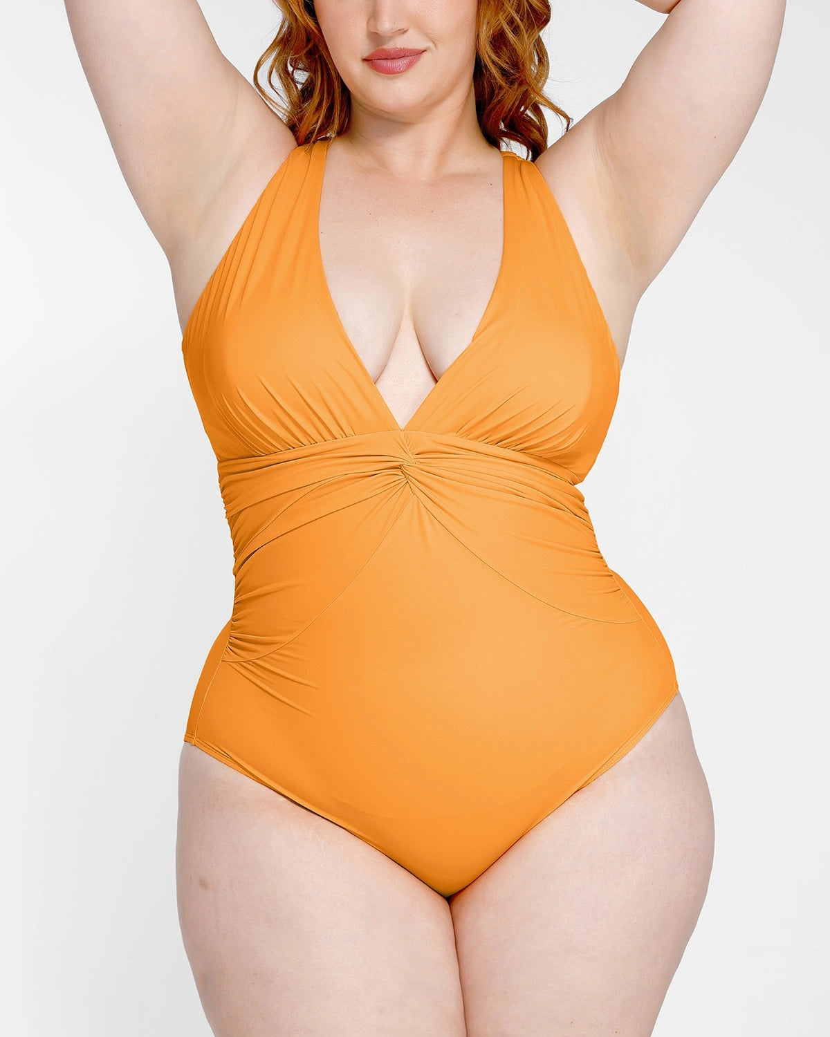 Smart Sculpt Ruched Twist Front Shaping Swimsuit - Slimming One Piece Bathing Suit for Women - Perfect for Beach Vacations, Pool Parties & Summer Getaways