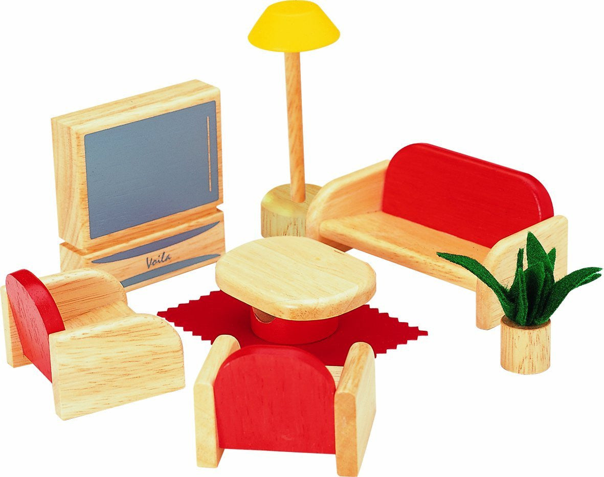 Happy Home Wooden Doll House by Voila - Handcrafted Wooden Dollhouse for Kids with Furniture, Perfect for Pretend Play & Creative Storytelling - Great Gift for Birthdays & Christmas