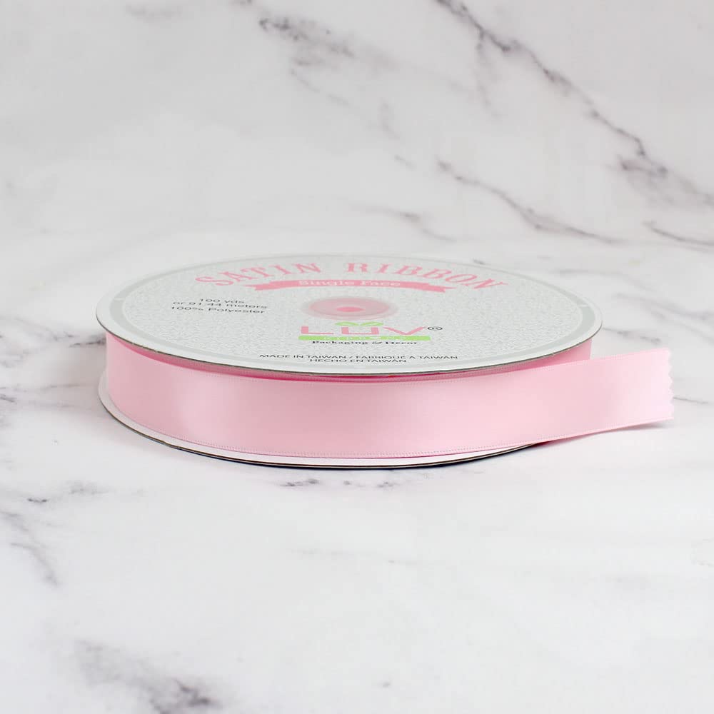 Creative Ideas PSF0708-117 Solid Satin Ribbon 7/8 Inch 100 Yards Light Pink - Perfect for Gift Wrapping, Wedding Decorations & DIY Crafts