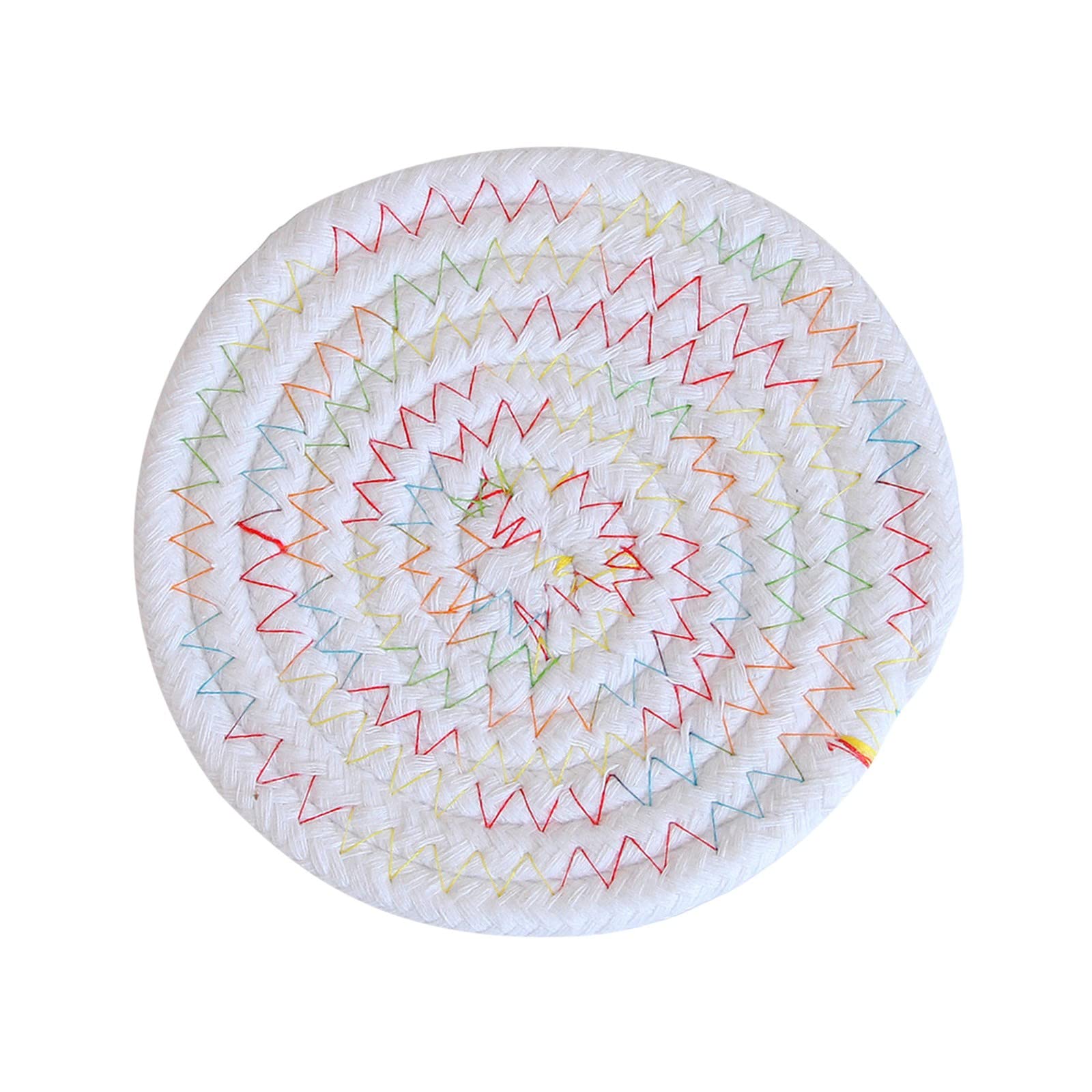 12cm Cotton Insulation Placemats Set of 4 - Heat Resistant Woven Table Mats for Dining, Anti-Scalding Bowl & Pot Mats - Nordic Style Home Decor for Kitchen & Dining Room Use