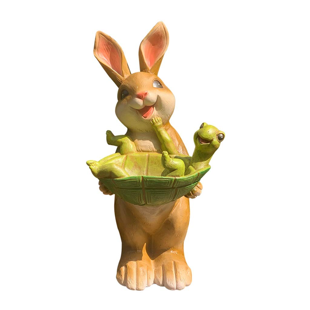 GKEKWMX Waterproof Resin Rabbit Garden Statue - Outdoor Bunny Lawn Ornament for Garden, Yard, Courtyard & Balcony Decor | Durable Garden Sculpture for Easter, Spring & Home Landscaping