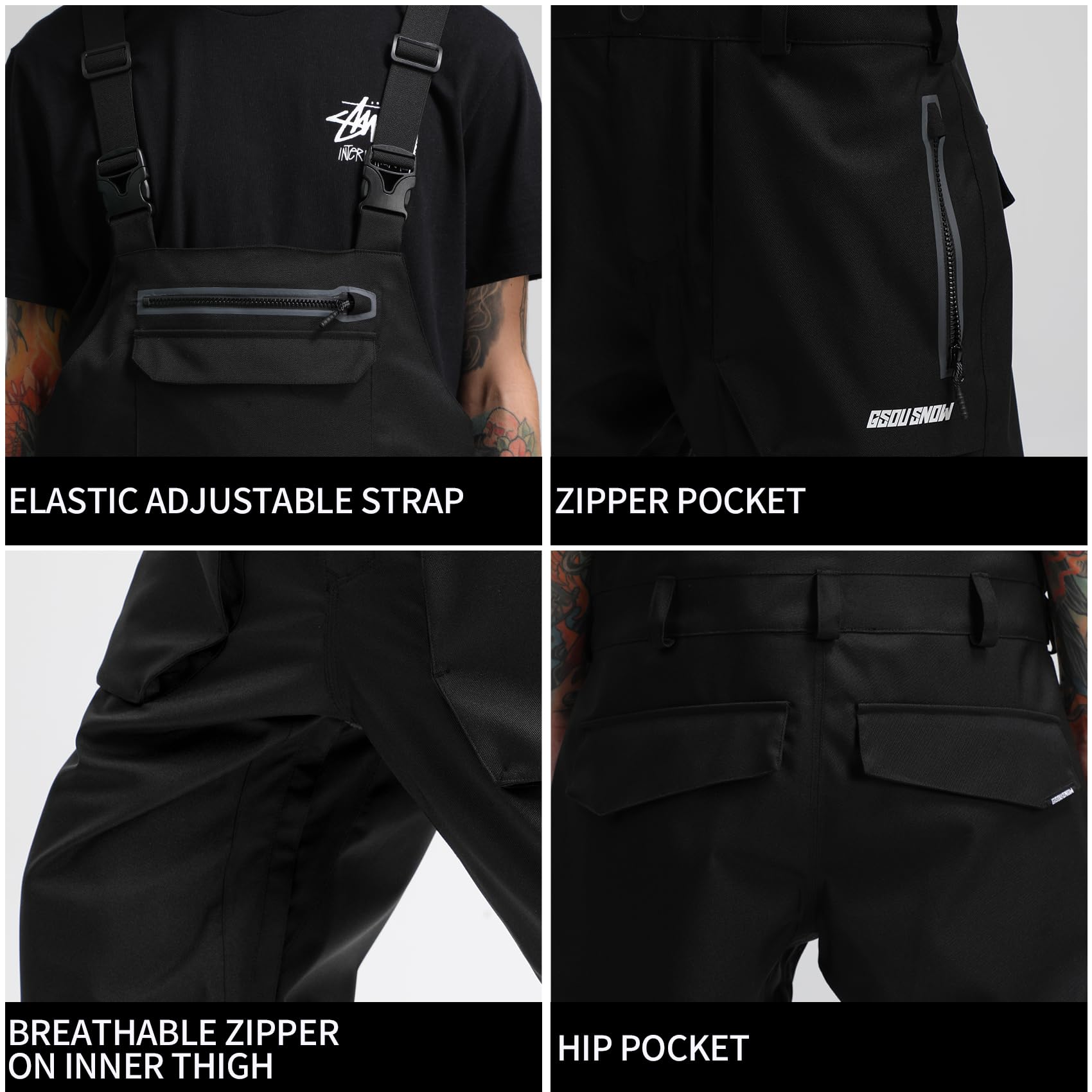 Men's & Women's Insulated Waterproof Snowboard Bib Overalls - Breathable Ski Pants for Winter Sports & Outdoor Activities