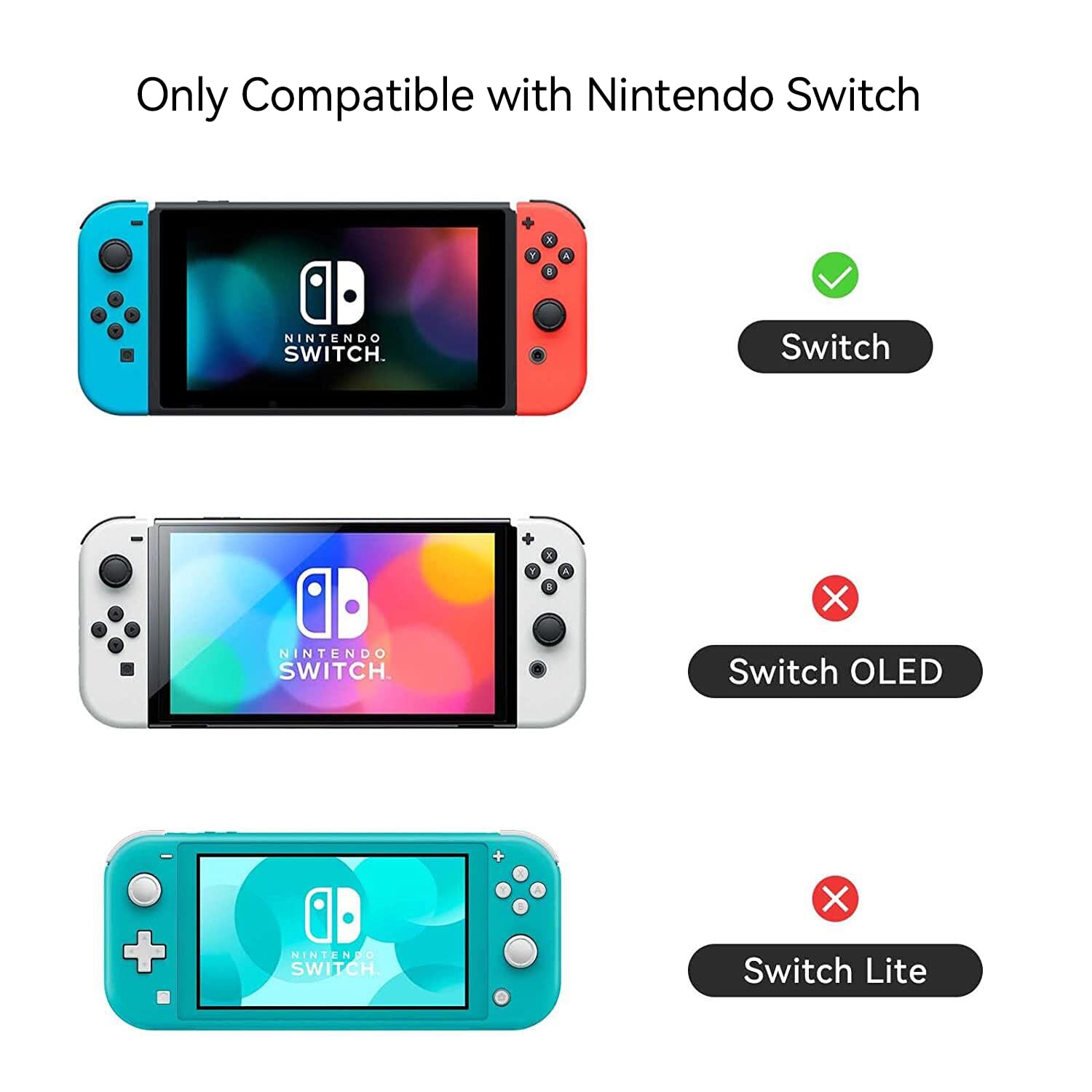 GeekShare Nintendo Switch Protective Case Set - Shock-Absorption Dock Cover, Anti-Scratch Case & Thumb Grips (Star Wings Series) | Perfect for Travel, Gaming Parties & Home Entertainment