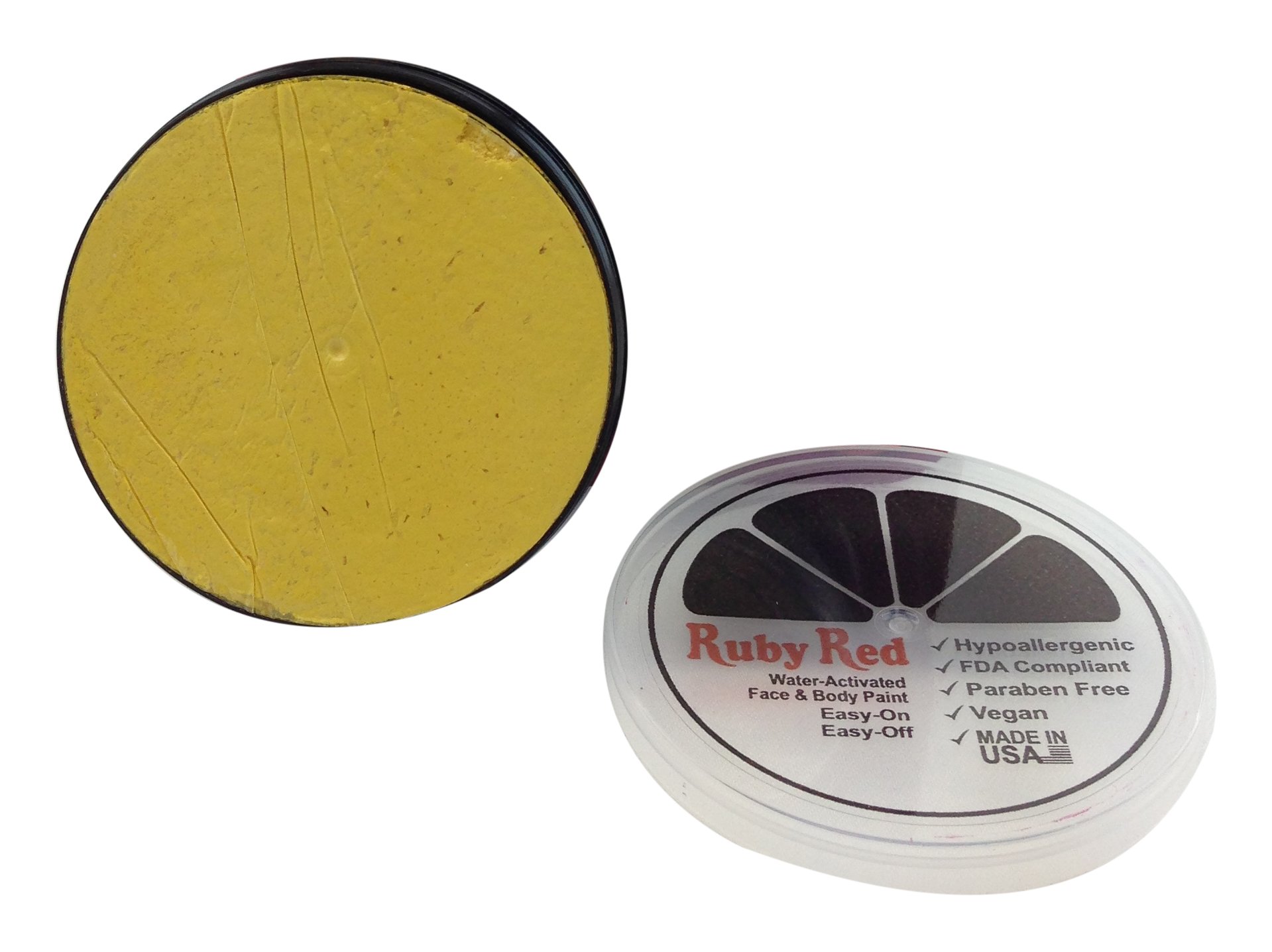 Professional Ruby Red Face Paint & Pearl Yellow Makeup - 18 ML Water-Based for Halloween, Cosplay & Body Art | Safe for Kids & Adults