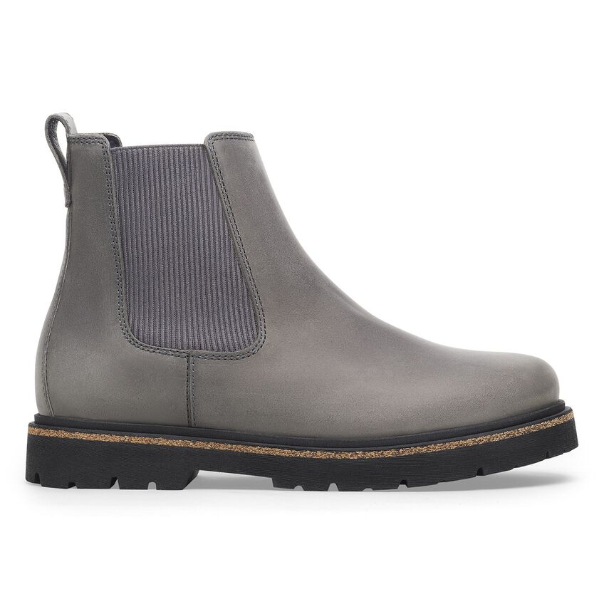 Birkenstock Women's Highwood Slip-On Mid Heel Sandals in Graphite - Comfortable Casual Shoes for Walking, Work & Everyday Wear