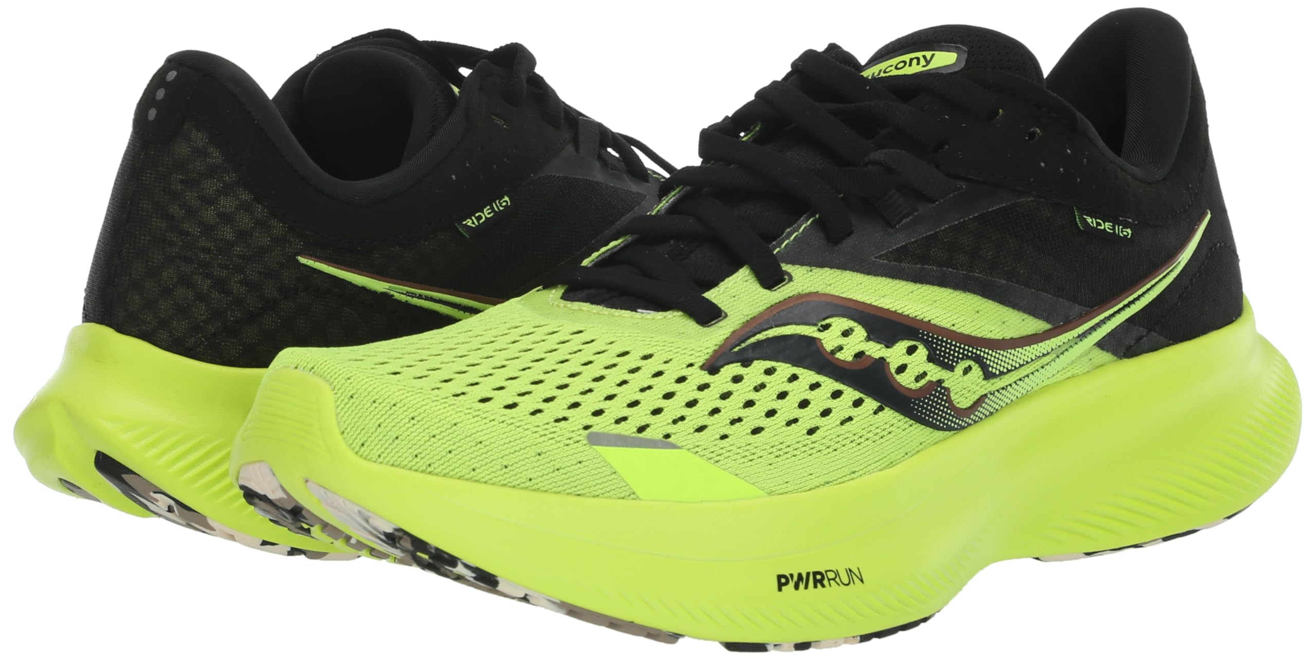 Saucony Ride 16 Women's Running Shoes - Lemon Yellow/Black | Lightweight Cushioned Sneakers for Women | Size 35.5 EU | Perfect for Jogging, Gym Workouts & Daily Walking