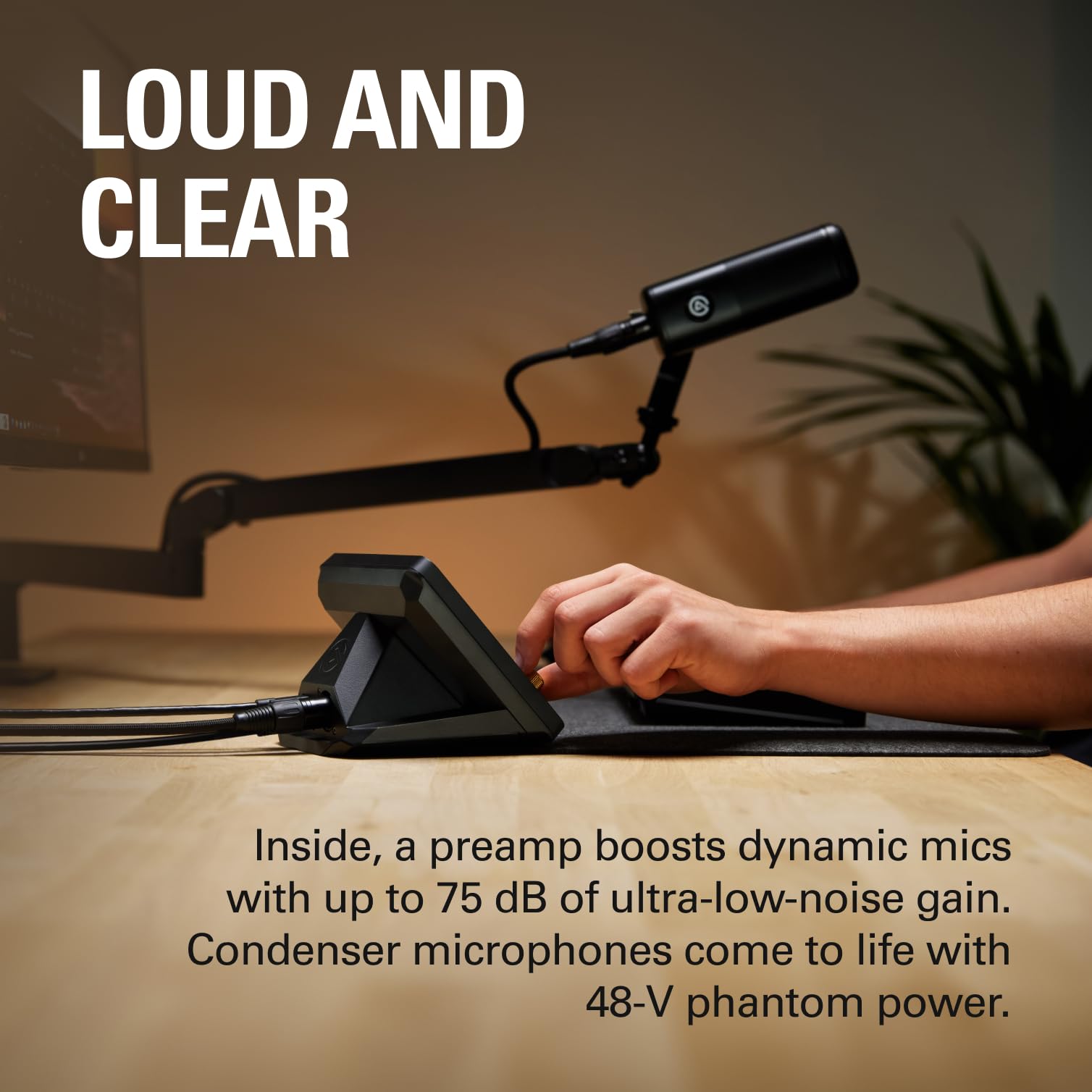 Elgato XLR Dock - Professional XLR-to-USB Microphone Interface with 75dB Gain, Phantom Power & Clipguard - Customizable Audio Mixer for Stream Deck+ (Mac/PC) - Perfect for Podcasting, Live Streaming & Content Creation