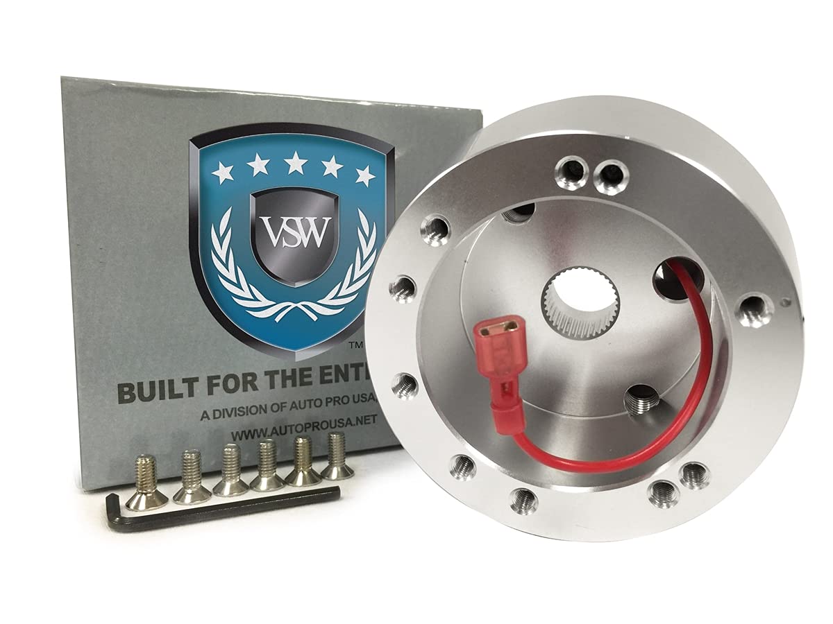 VSW Steering Wheel Hub Adapter 6 Bolt (Silver) - Compatible with 1961-1969 Mopar A-Body & B-Body Cars - STH1012SIL - Perfect for Classic Car Restoration & Custom Builds