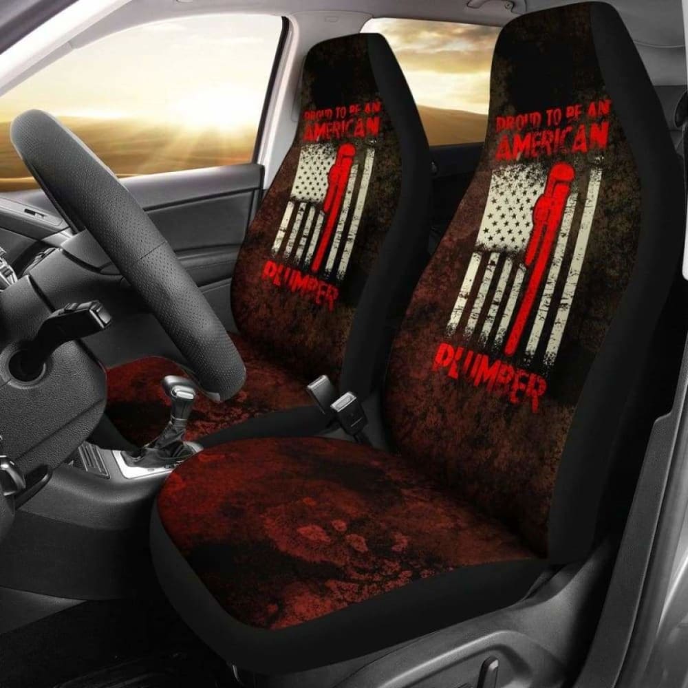 High-Quality American Plumber Car Seat Covers - Durable & Waterproof - Perfect for Work Trucks, Construction Vehicles & Everyday Commuting