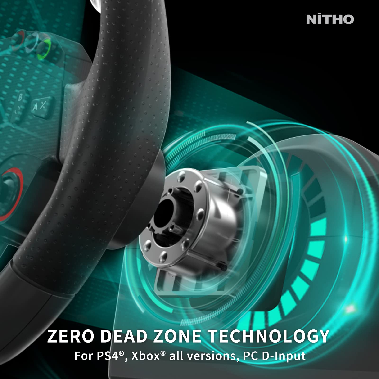 NITHO Drive Pro ONE 270 Degree Gaming Steering Wheel with Pedals & Shifter - Compatible with PS4, PC, Xbox One, Xbox Series X/S & Switch - Zero Dead Zone Racing Wheel for Simulation Games & Drifting
