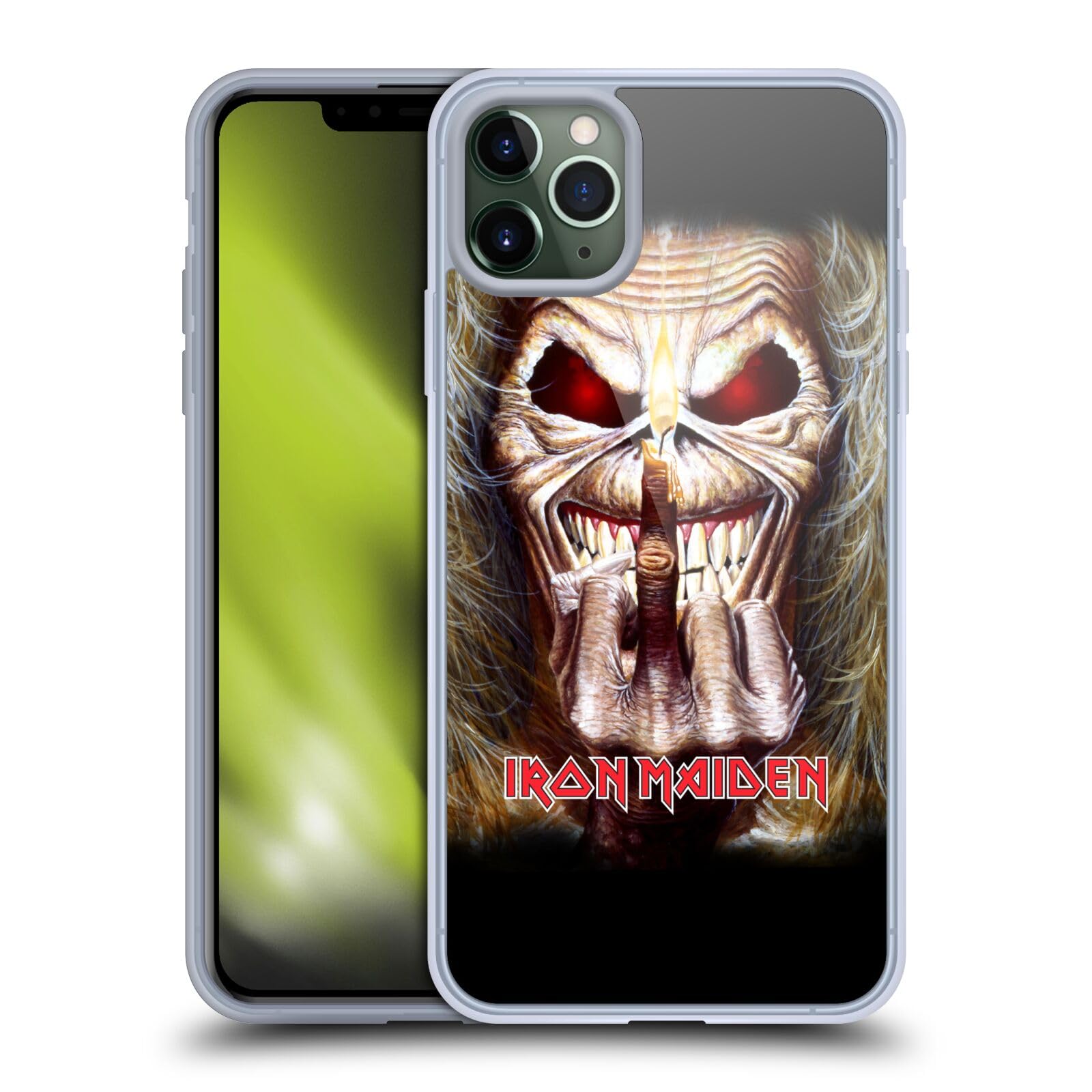 Officially Licensed Iron Maiden Candle Art Soft Gel Phone Case for Apple iPhone 11 Pro Max - Rock Music Fan Gift, Protective Cover for Daily Use & Concerts