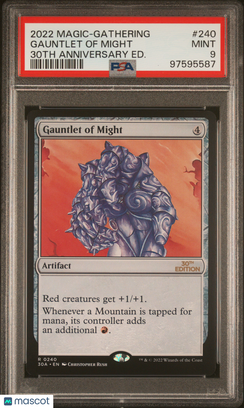 2022 Magic: The Gathering Gauntlet of Might 30th Anniversary Edition #240 PSA 9 - Rare MTG Card for Collectors & Players - Perfect for Tournaments, Display & Investment