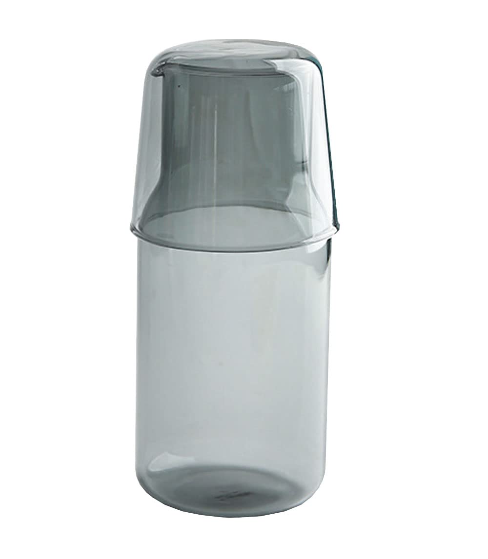 Clear Glass Bedside Night Water Carafe Tumbler Set - Pitcher and Cup for Bedroom, Perfect for Nighttime Hydration, Home Decor & Gift Idea