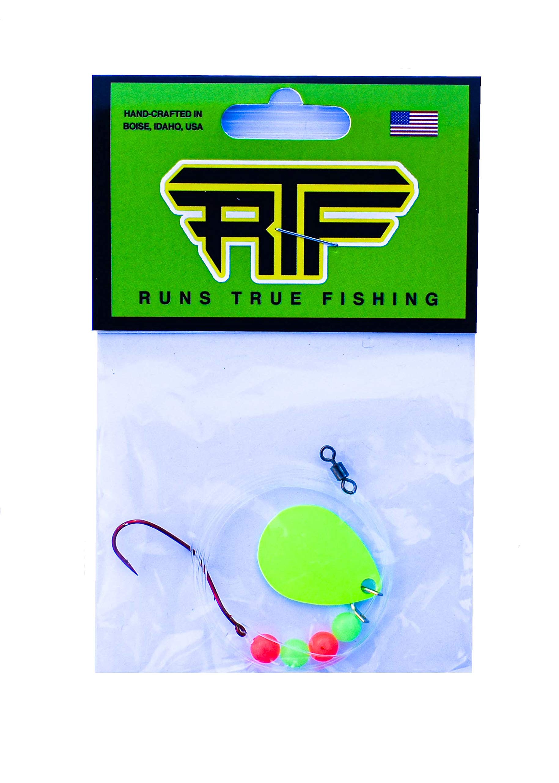Premium Handcrafted Fishing Lures Made in USA - Colorado Blade Crawler Harness with Glow Beads & Slow Death Rig - 48