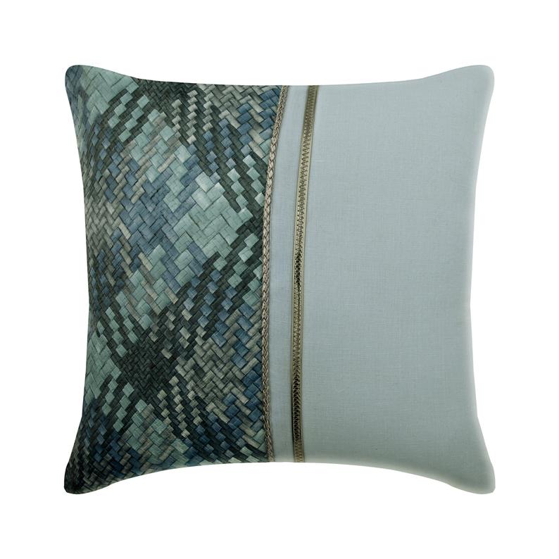 Beige Half Tone Linen & Faux Leather Throw Pillow Cover - Soft Decorative Cushion Case for Sofa, Bed, Chair - Home Decor & Living Room Accent