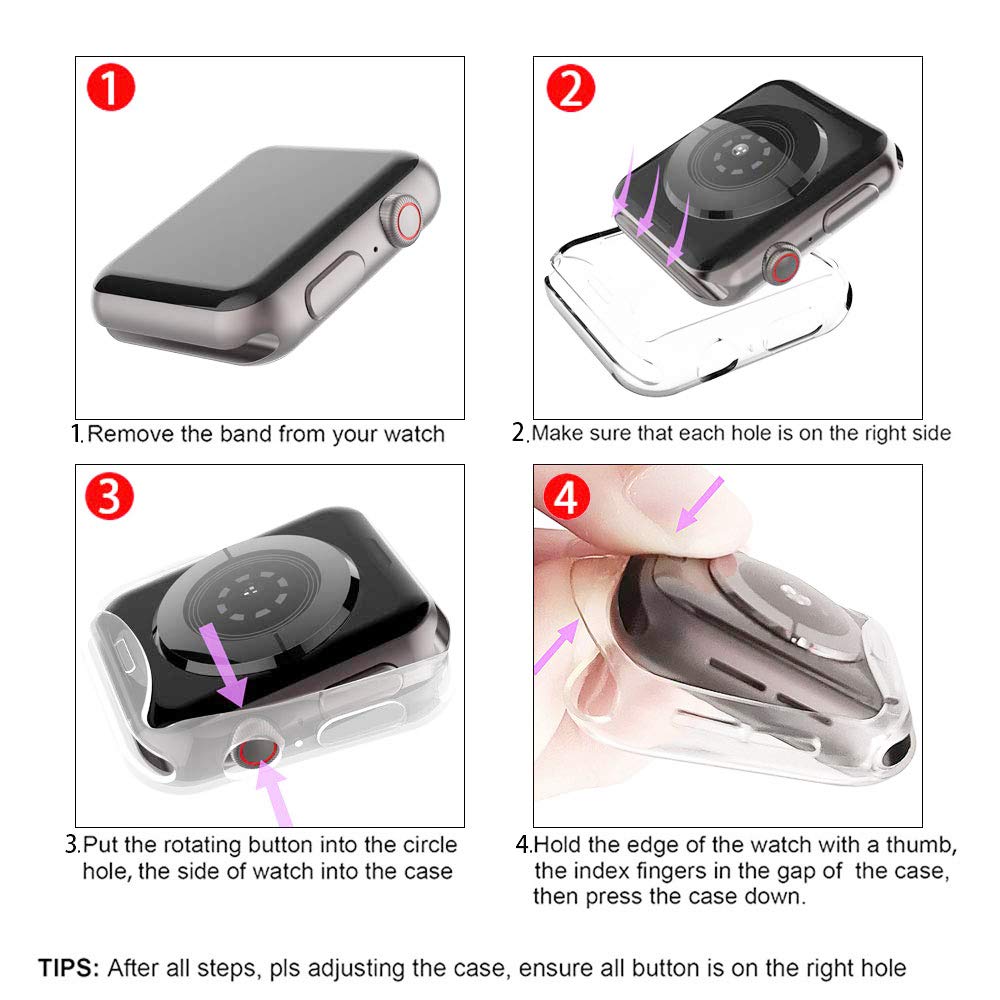 HANKN 41mm Screen Protector Case for Apple Watch 7/8/9 - Soft TPU Shockproof Cover for Daily Use & Sports