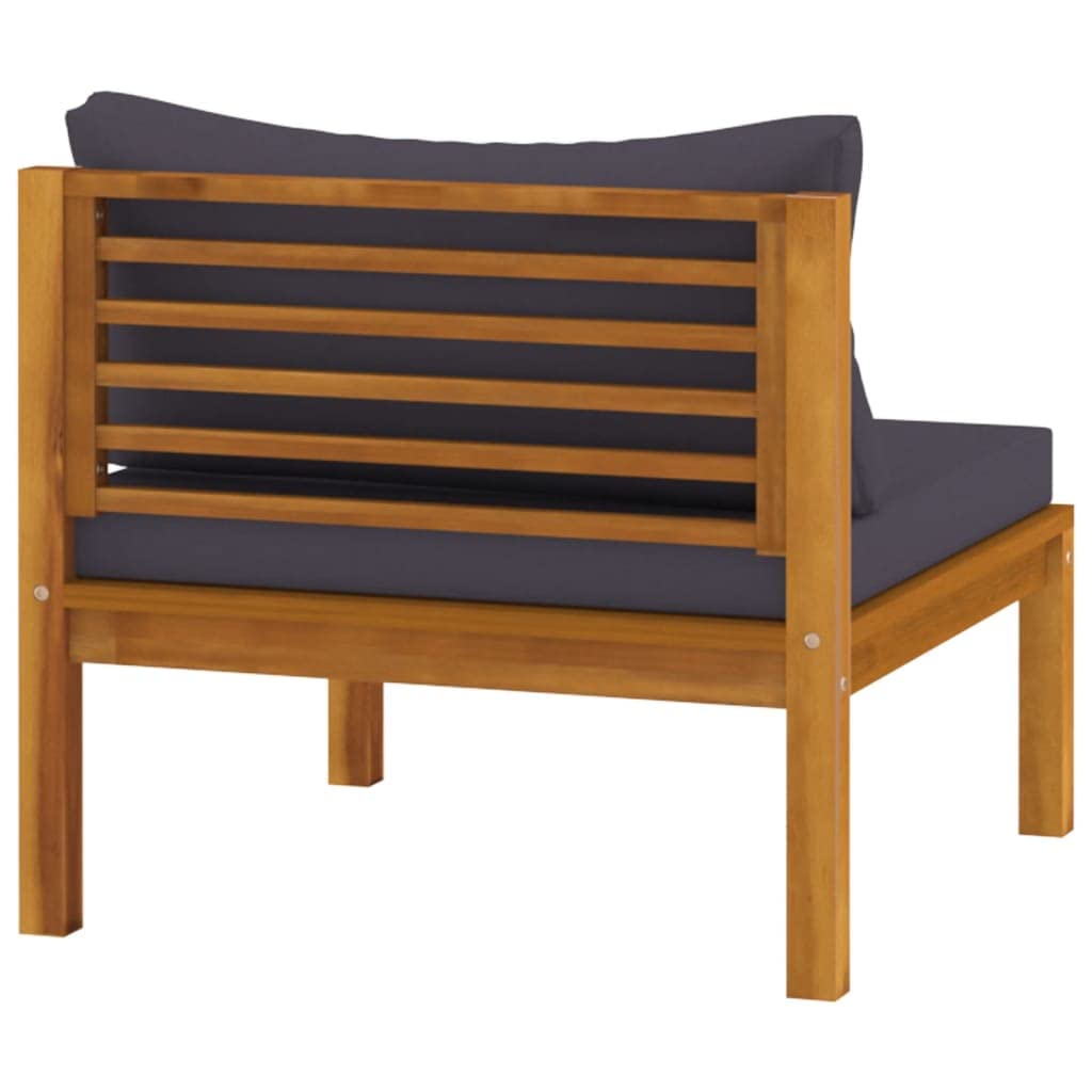2-Piece Patio Sofa Set with Dark Gray Cushions - Outdoor Sectional Sofa & Couch Set - Acacia Wood Furniture for Front Porch, Backyard, Balcony & Garden - Weather-Resistant Comfortable Seating for Relaxing & Entertaining