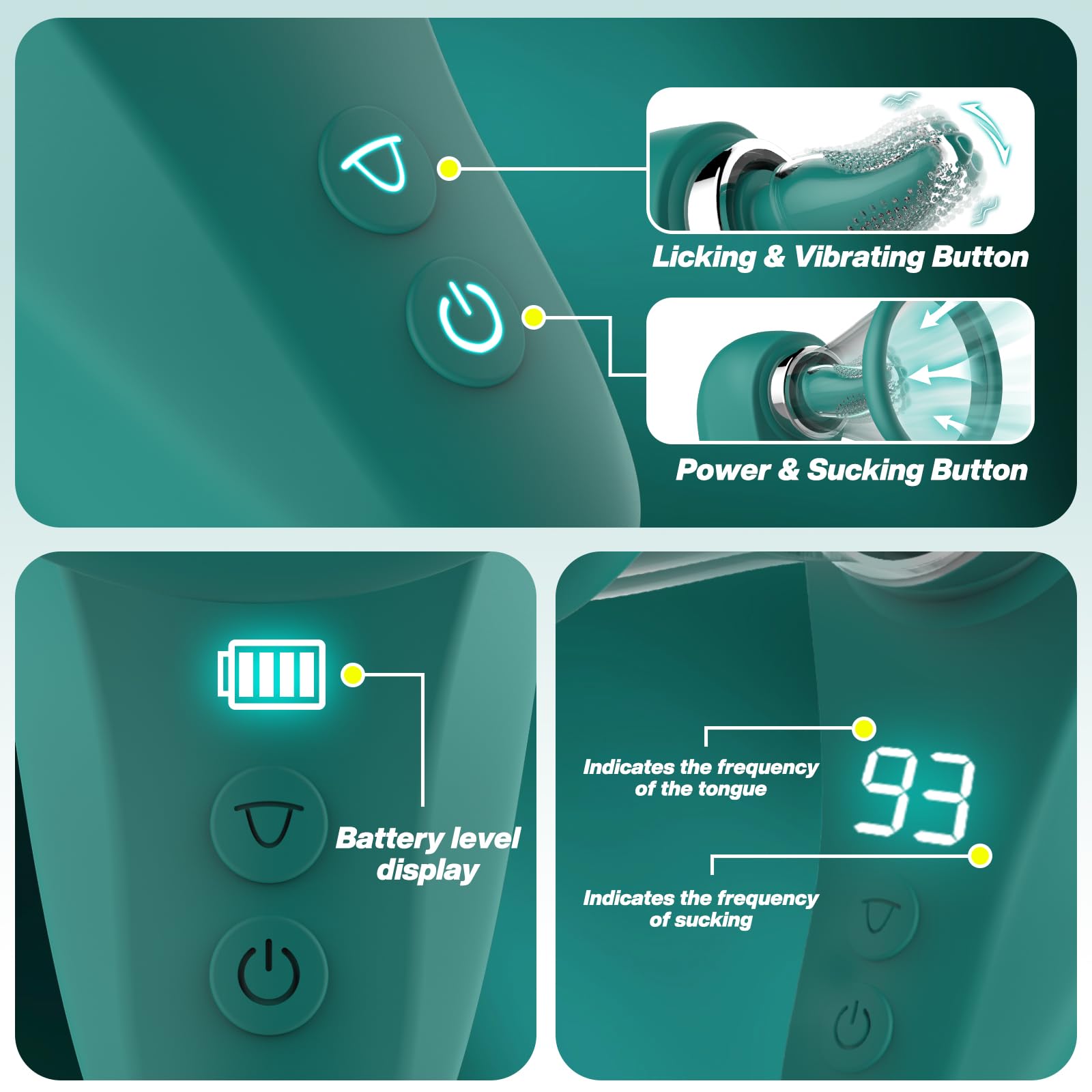 Rottetou Clitoral Sucking Vibrator for Women - 3 Suction & 9 Licking Modes, Rechargeable Nipple Stimulator with 2 Transparent Covers - Perfect for Solo Play, Couples Intimacy & Sensual Exploration