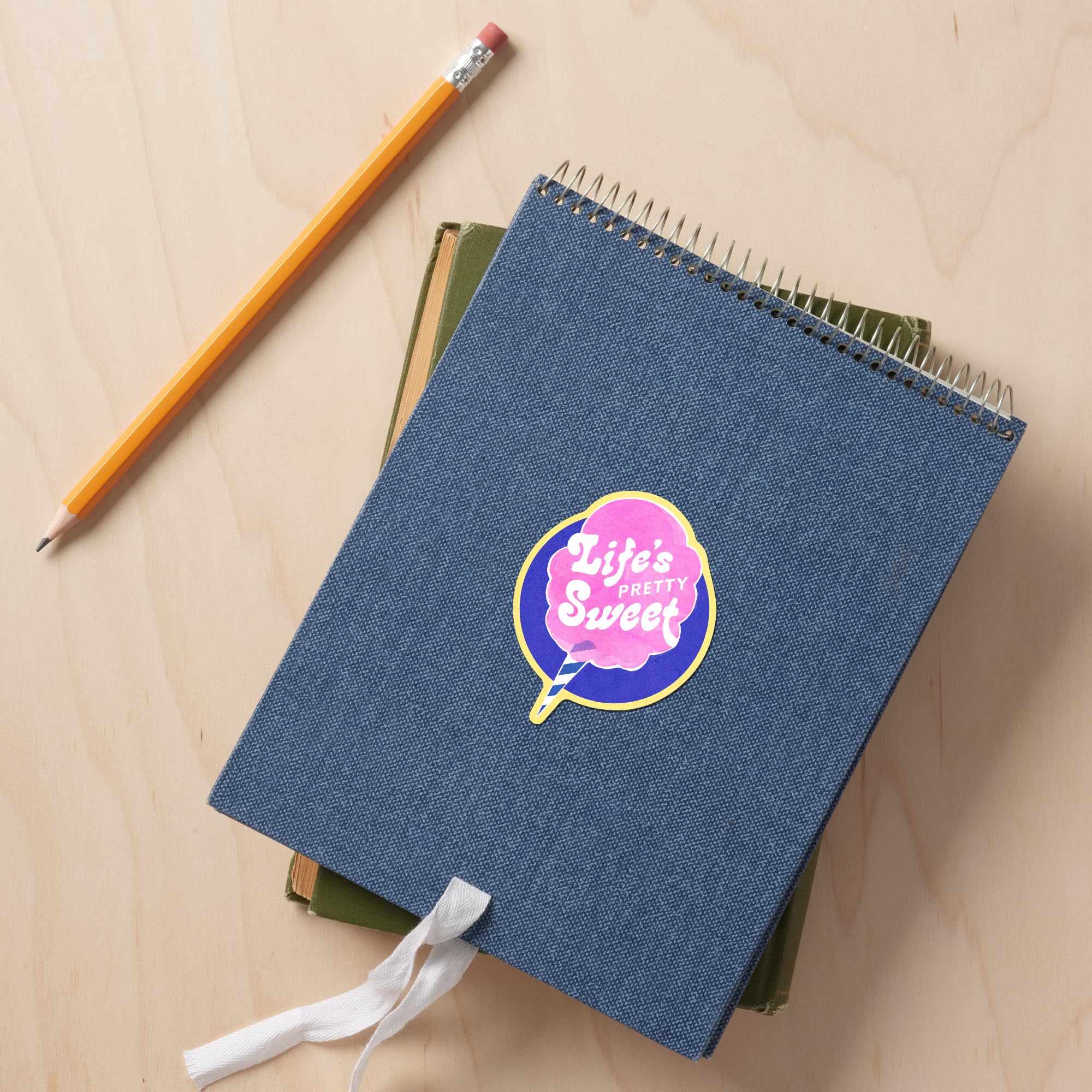 Waterproof Die Cut Vinyl Stickers - Tasty Treats Collection (Cotton Candy, Life's Pretty Sweet) 1-3 Inch Decals for Cars, Water Bottles, Laptops & Coolers | Perfect for DIY Crafts, Scrapbooking & Personalizing Gifts