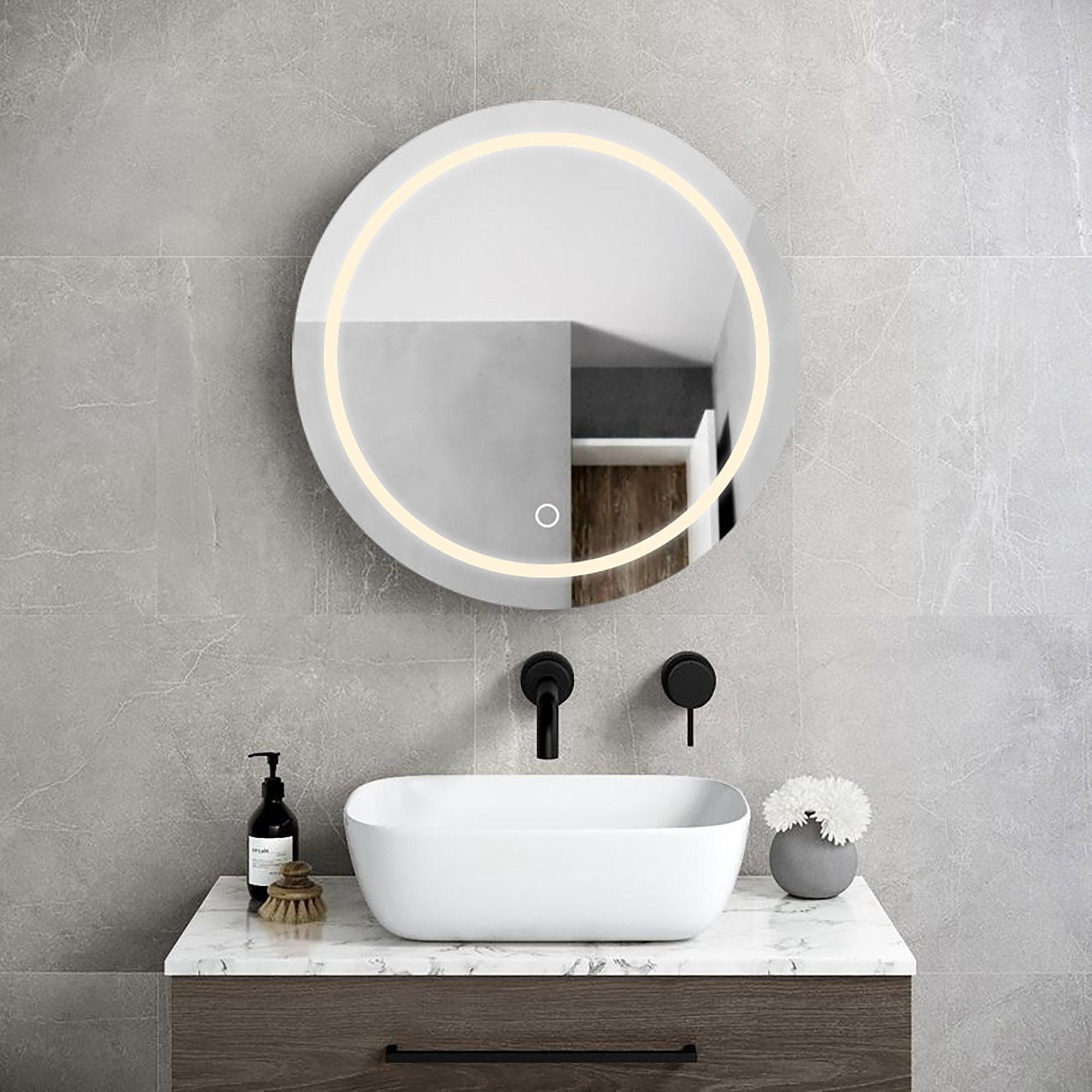 26 Inch LED Round Bathroom Medicine Cabinet with Mirror - 30